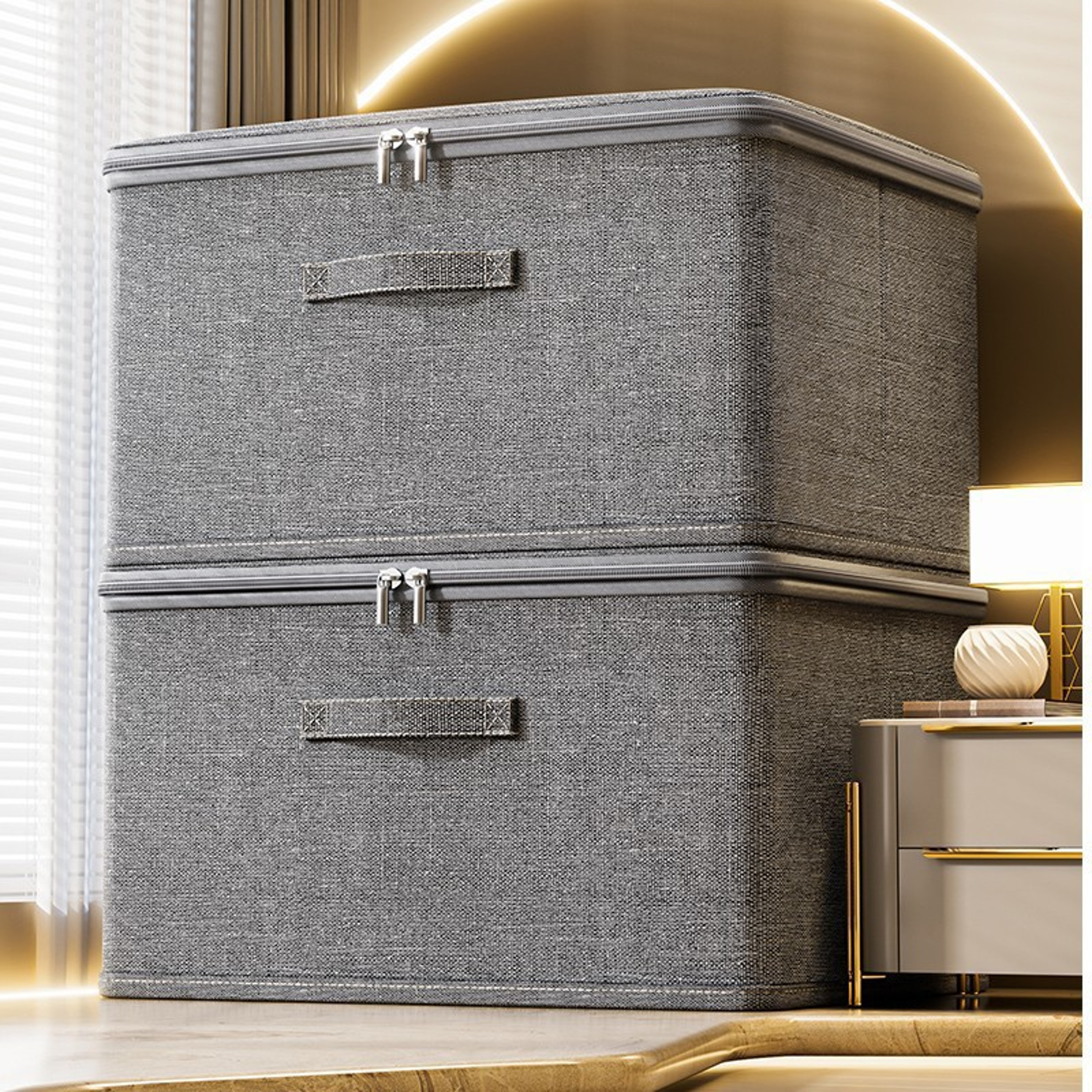 Collapsible Fabric Clothes Storage Box Foldable Organizer Container – view 2