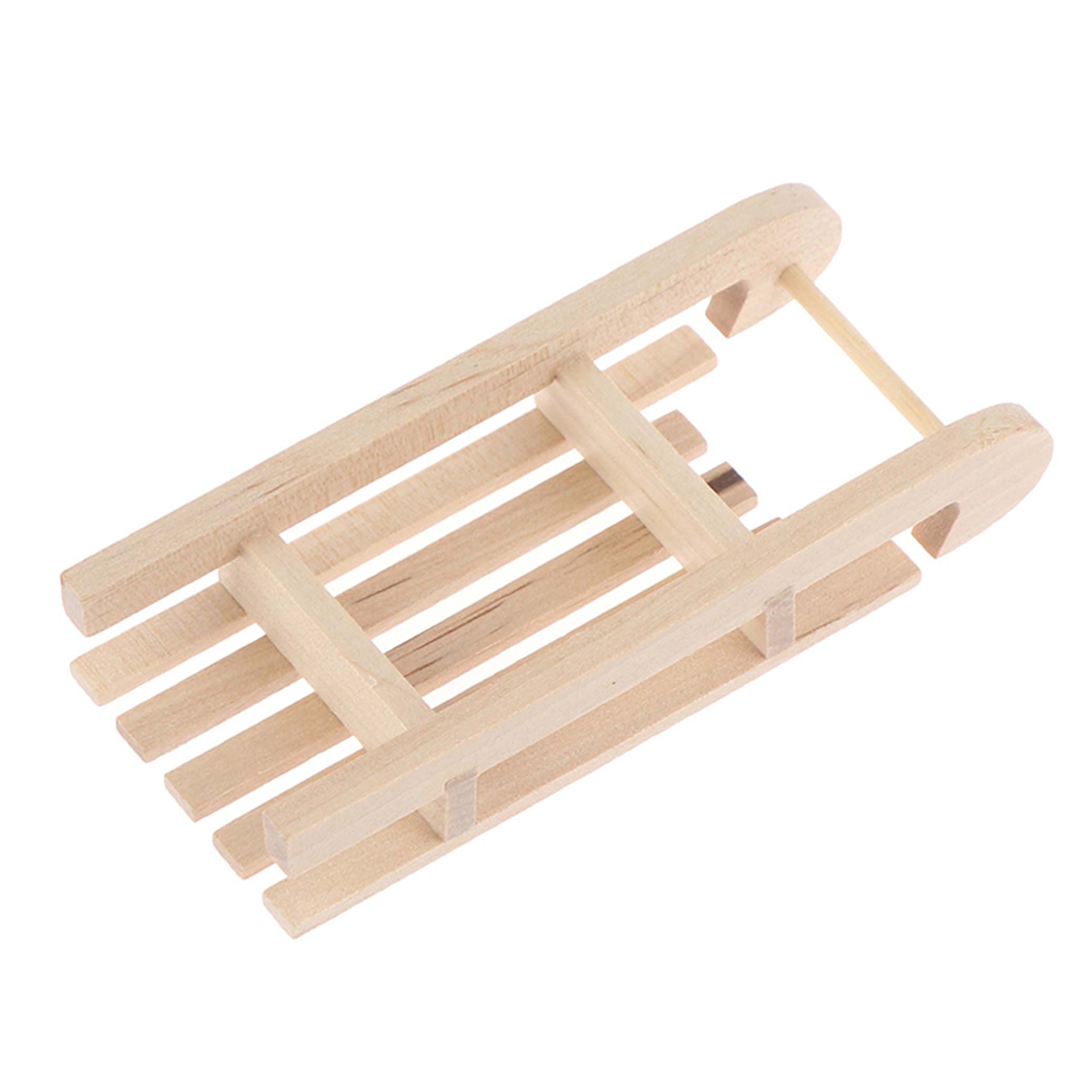 Mini Wooden Sleigh DIY Christmas Sled Model Dollhouse Accessory – view 5