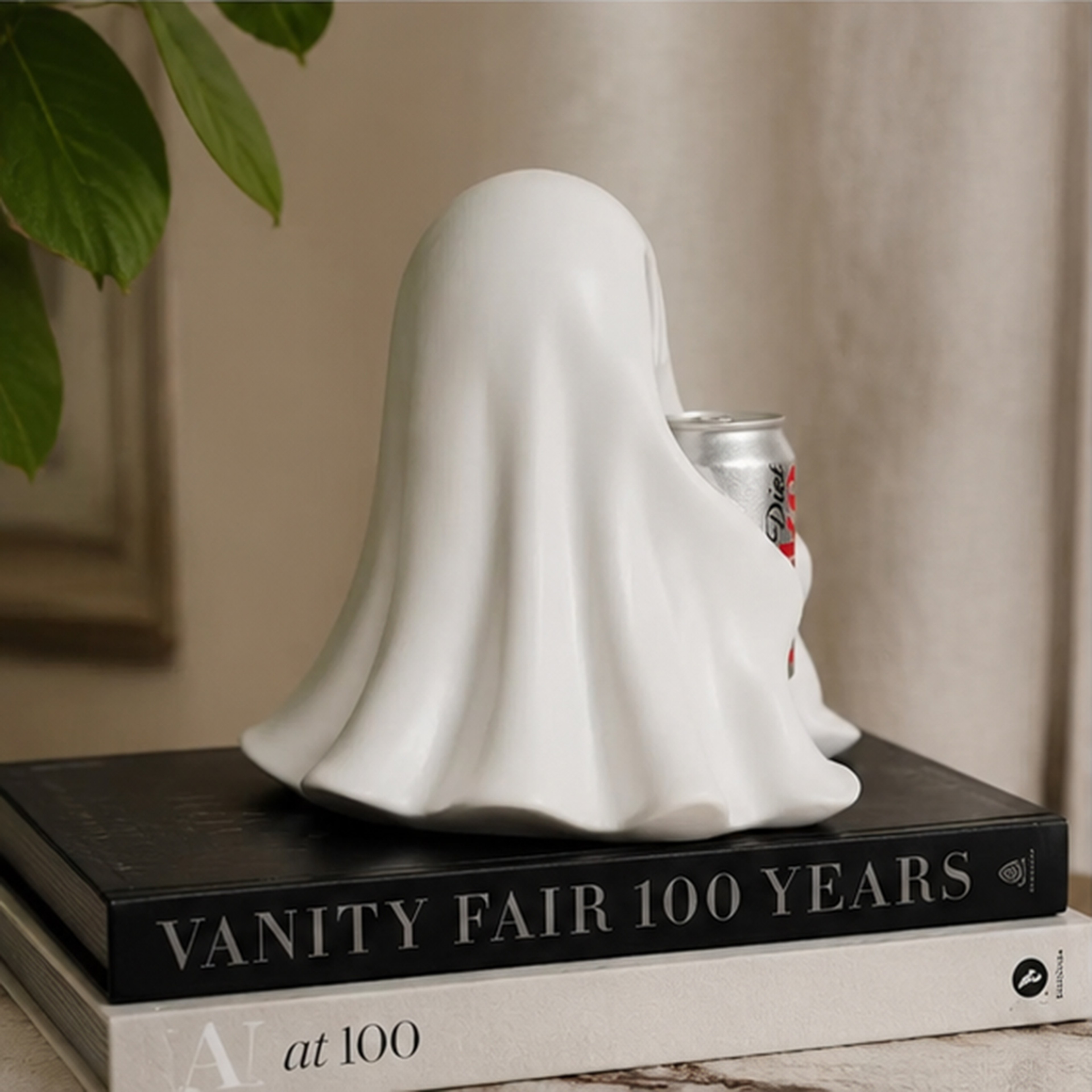 Funny Ghost Holding Soda Can Resin Statue Cute Spooky Tabletop Halloween Decor – view 5