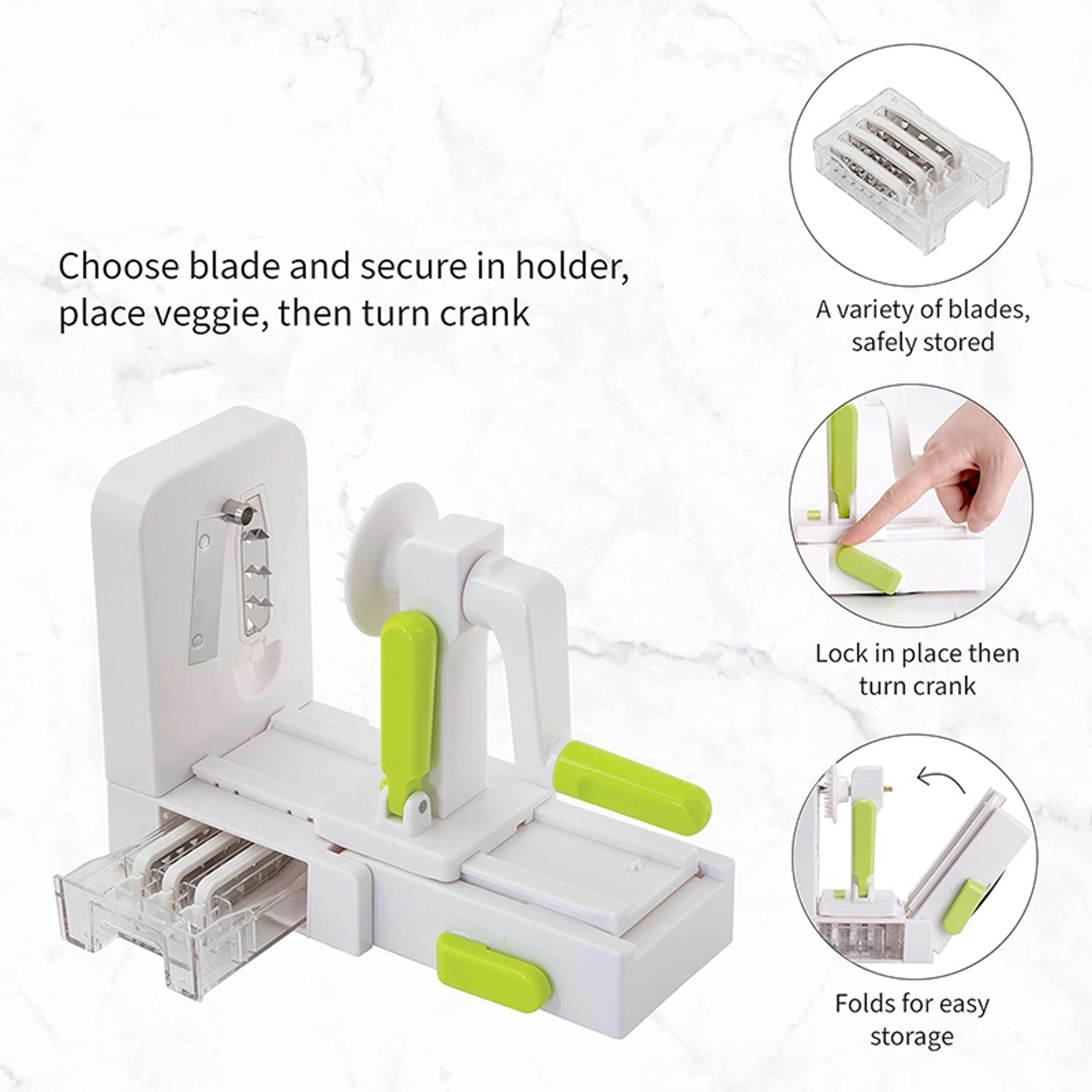 Vegetable Spiralizer Slicer Cheese Veggie Shredder Grater Foldable Veggie Pasta Maker – view 4