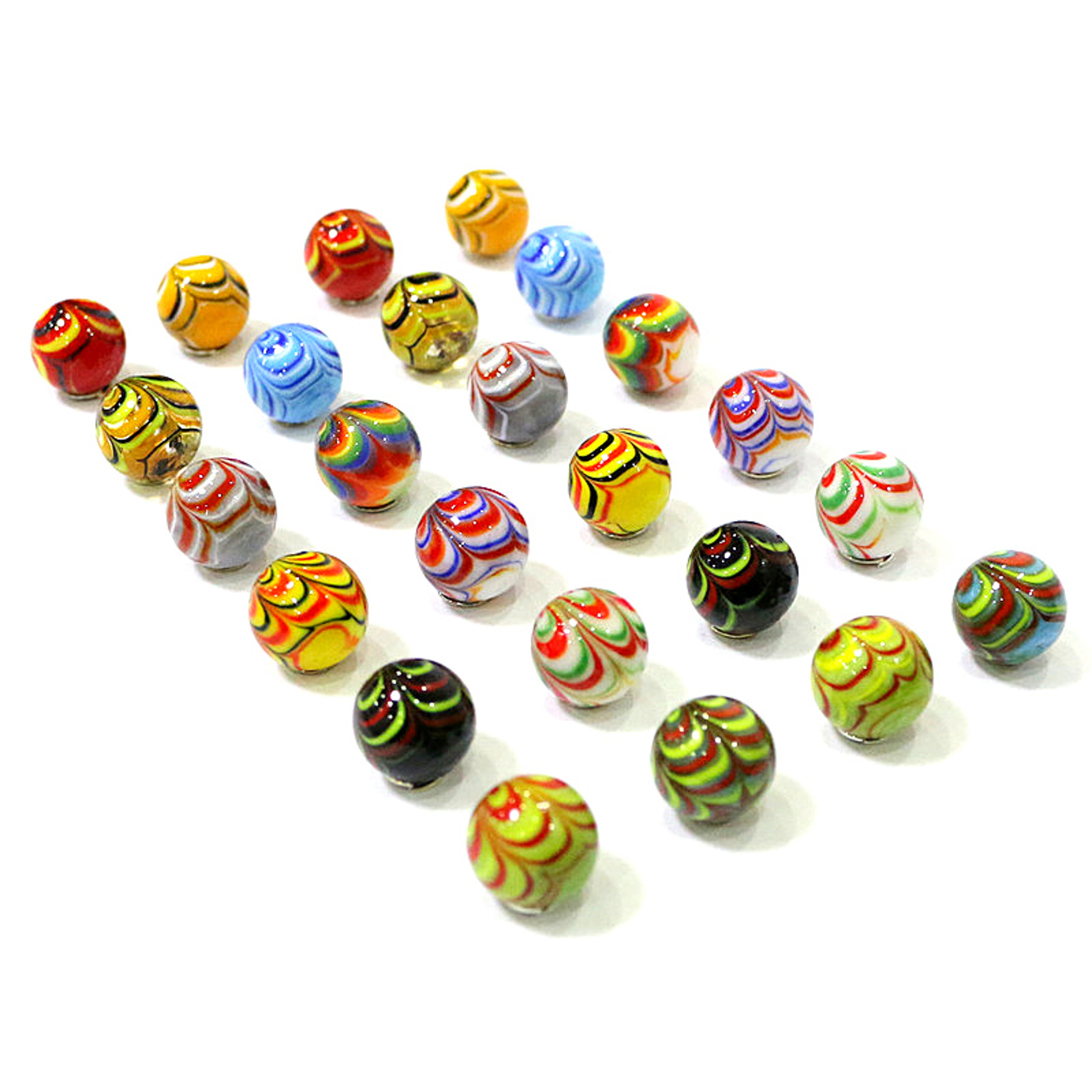 Handmade Glass Marbles Set Feather Design Mottled Decorative Glass Marbles twentyfour Pack – view 1