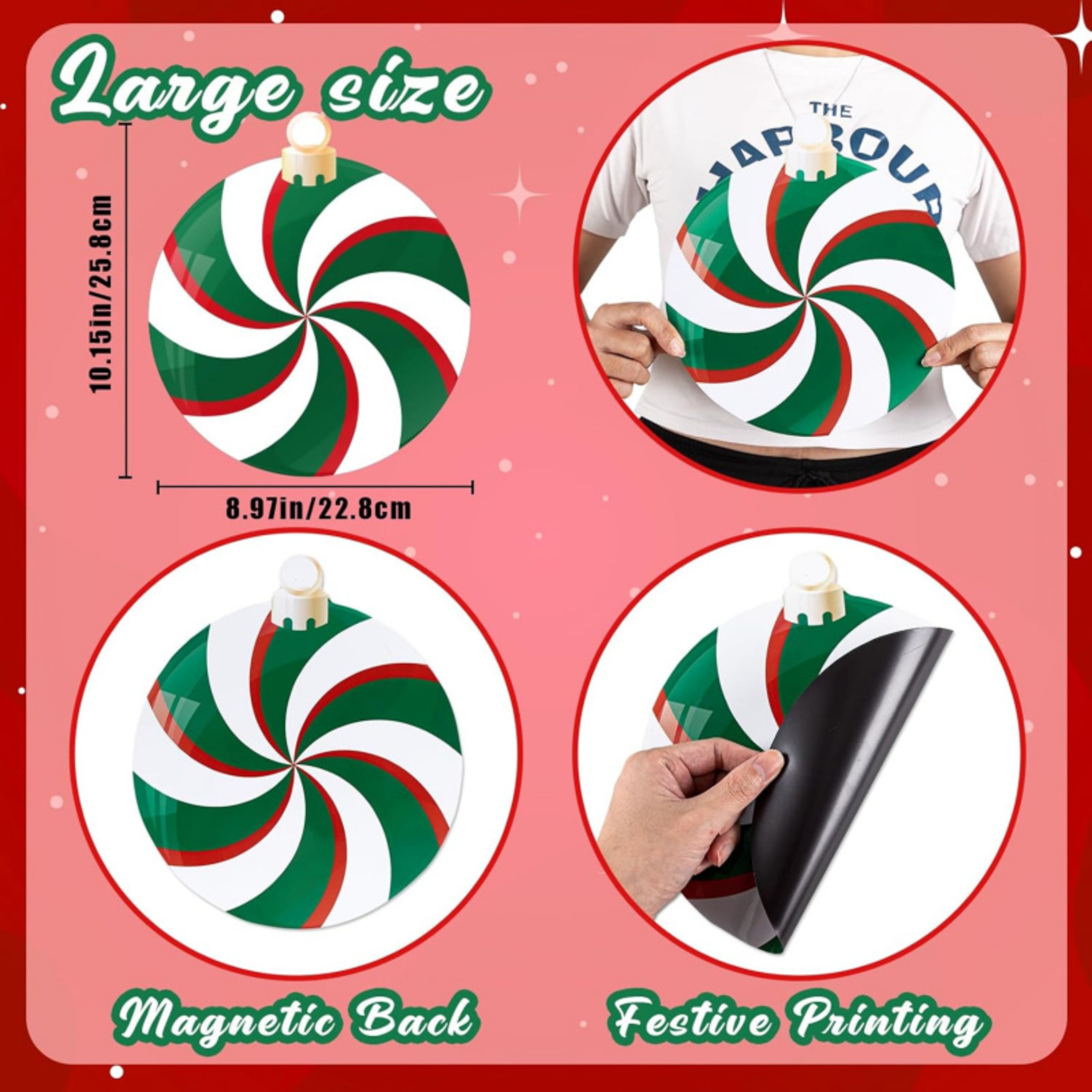 Eight Piece Christmas Garage Door and Refrigerator Magnets Festive Holiday Decor Set – view 5