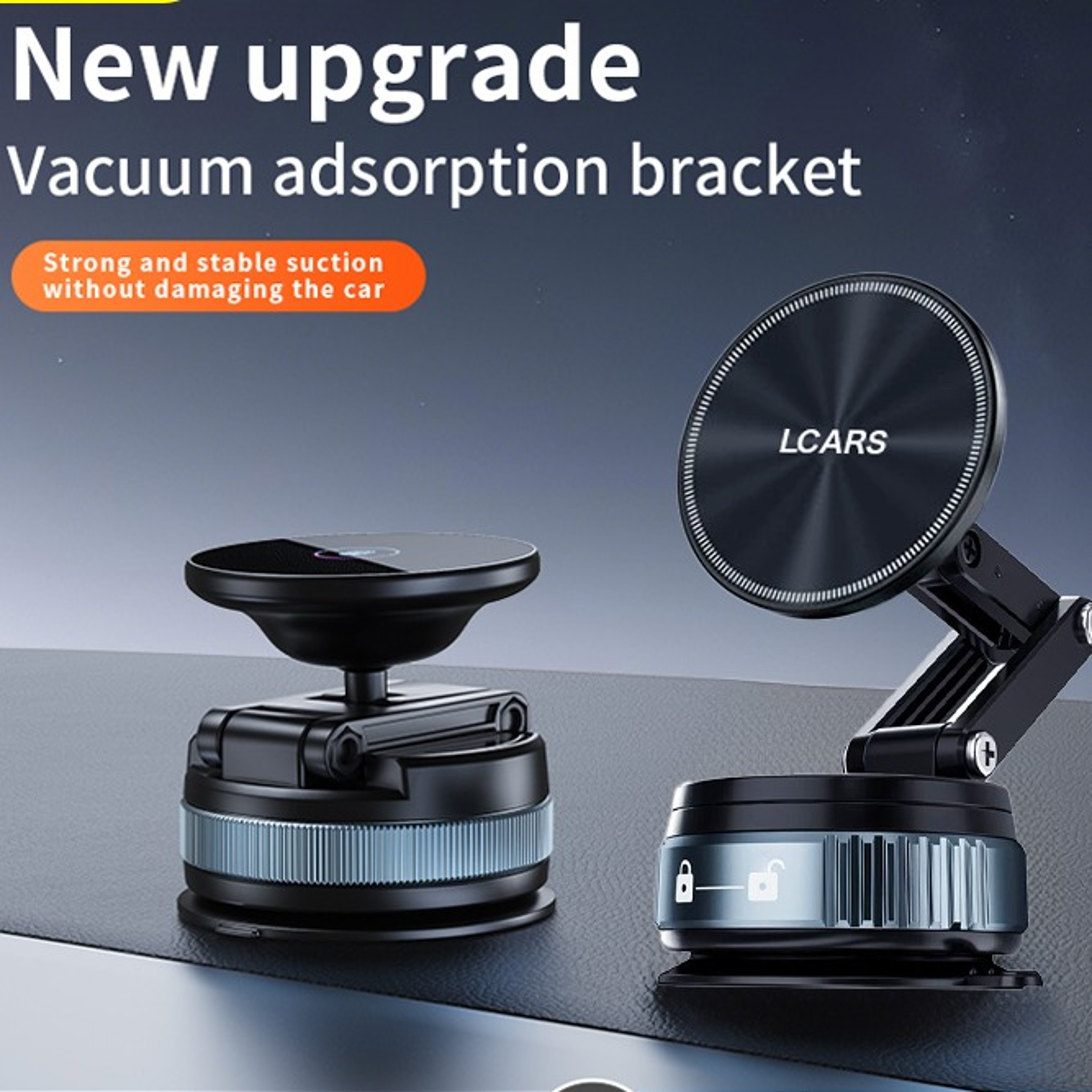 Magnetic Vacuum Suction Car Phone Holder Foldable Extendable Dashboard Mountjpg