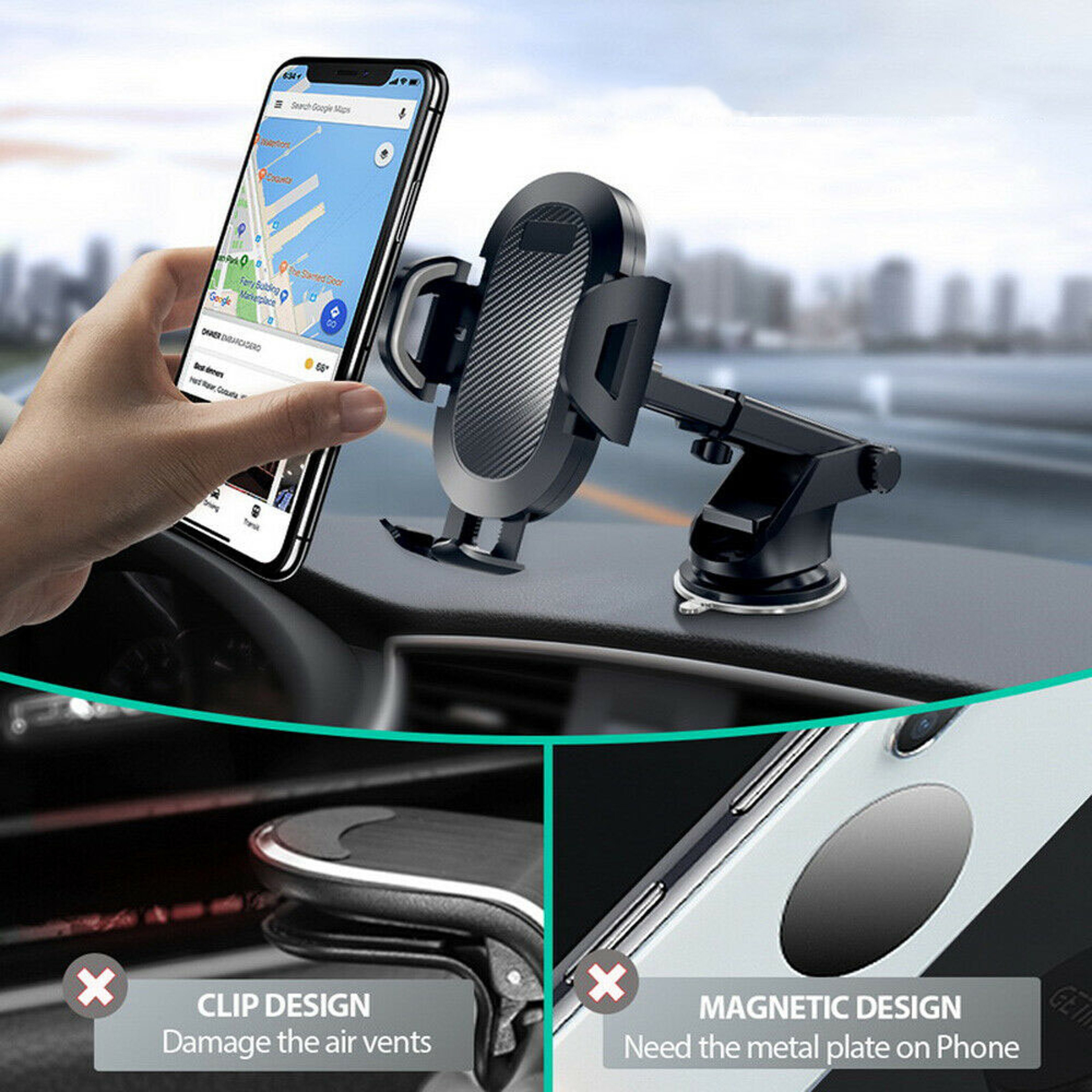 Universal Car Phone Holder With Rotation And Retractable Arm 1