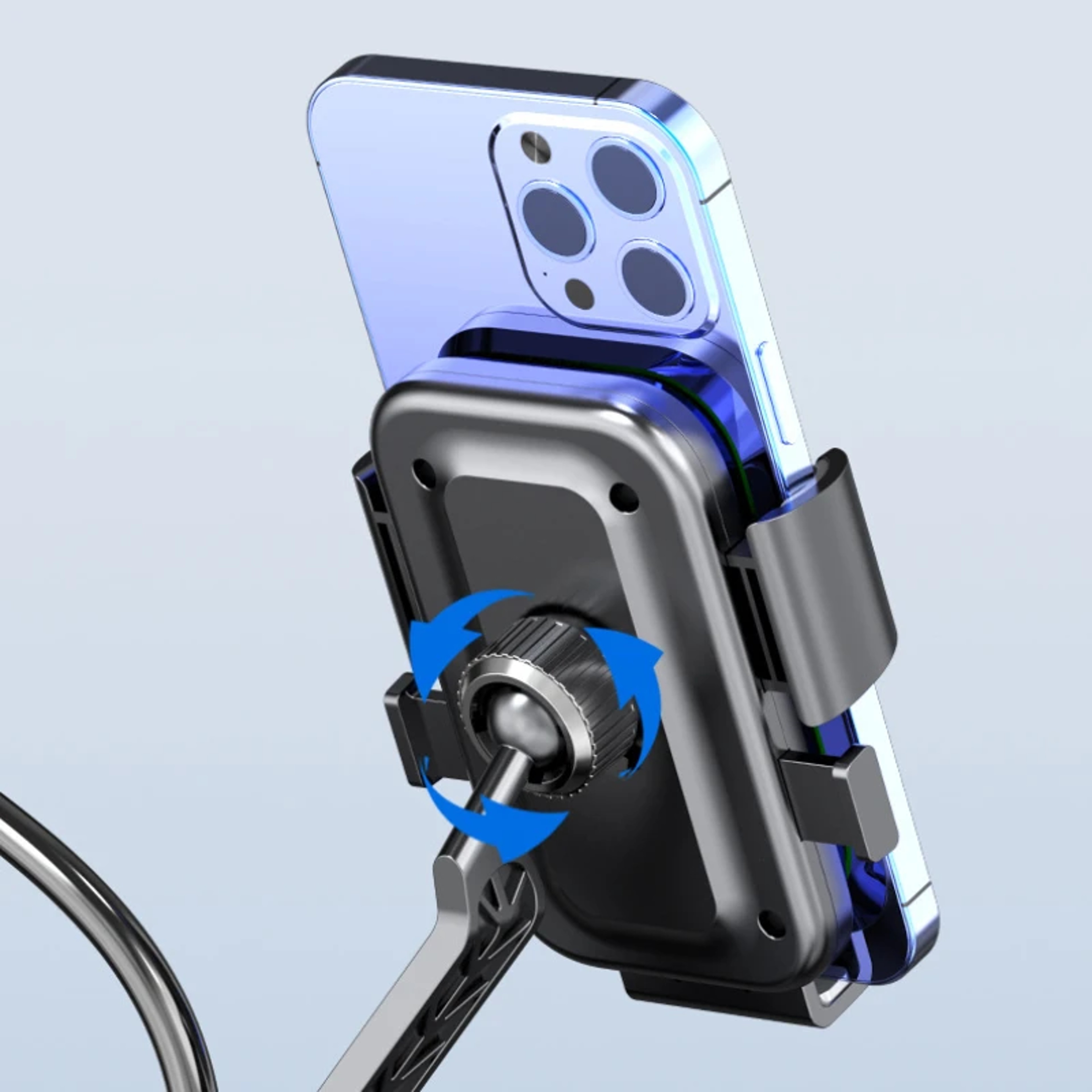 Motorcycle and Bicycle Phone Holder with Shockproof Mount – view 4