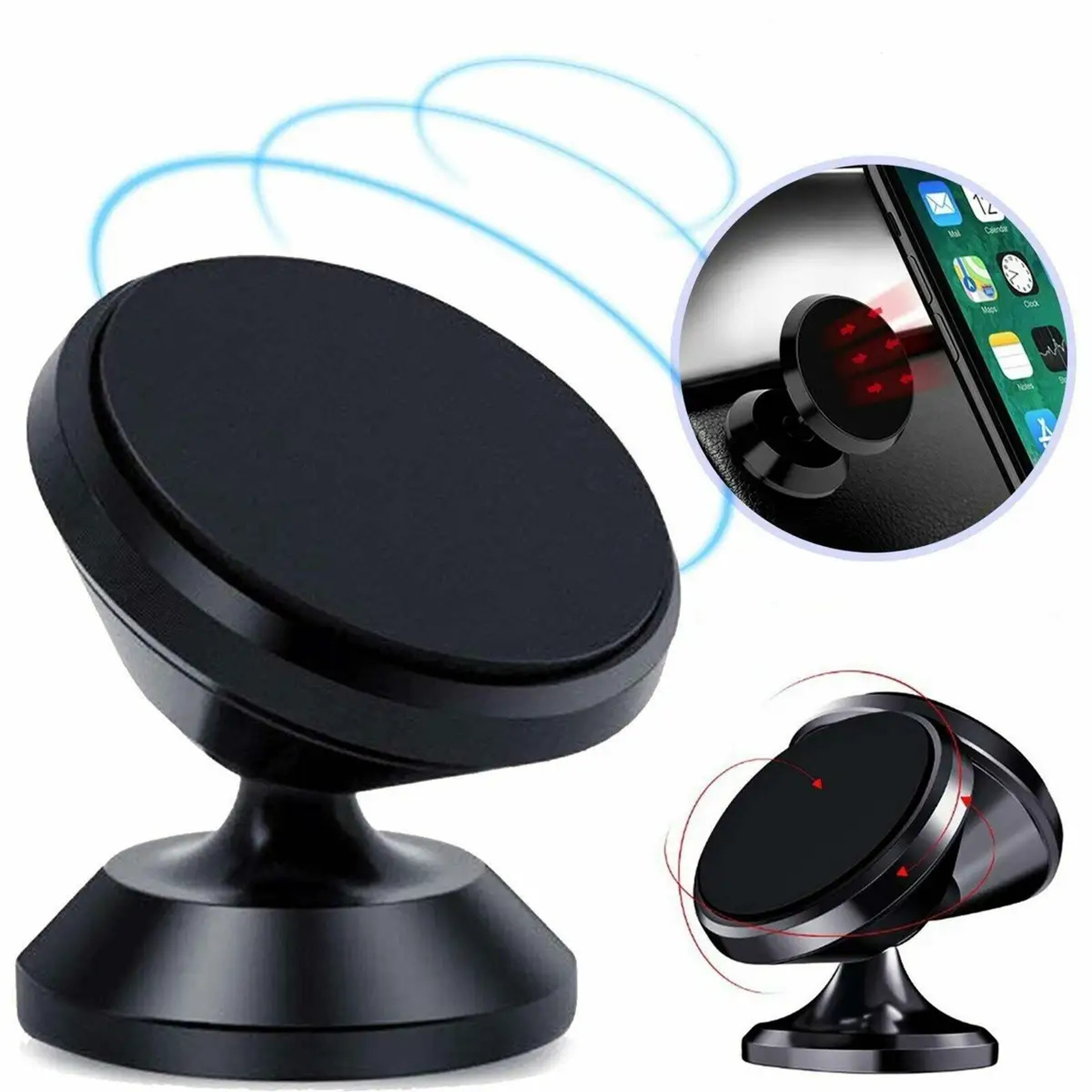 Magnetic Car Phone Holder With Adhesive Dashboard And Wall Mount 2