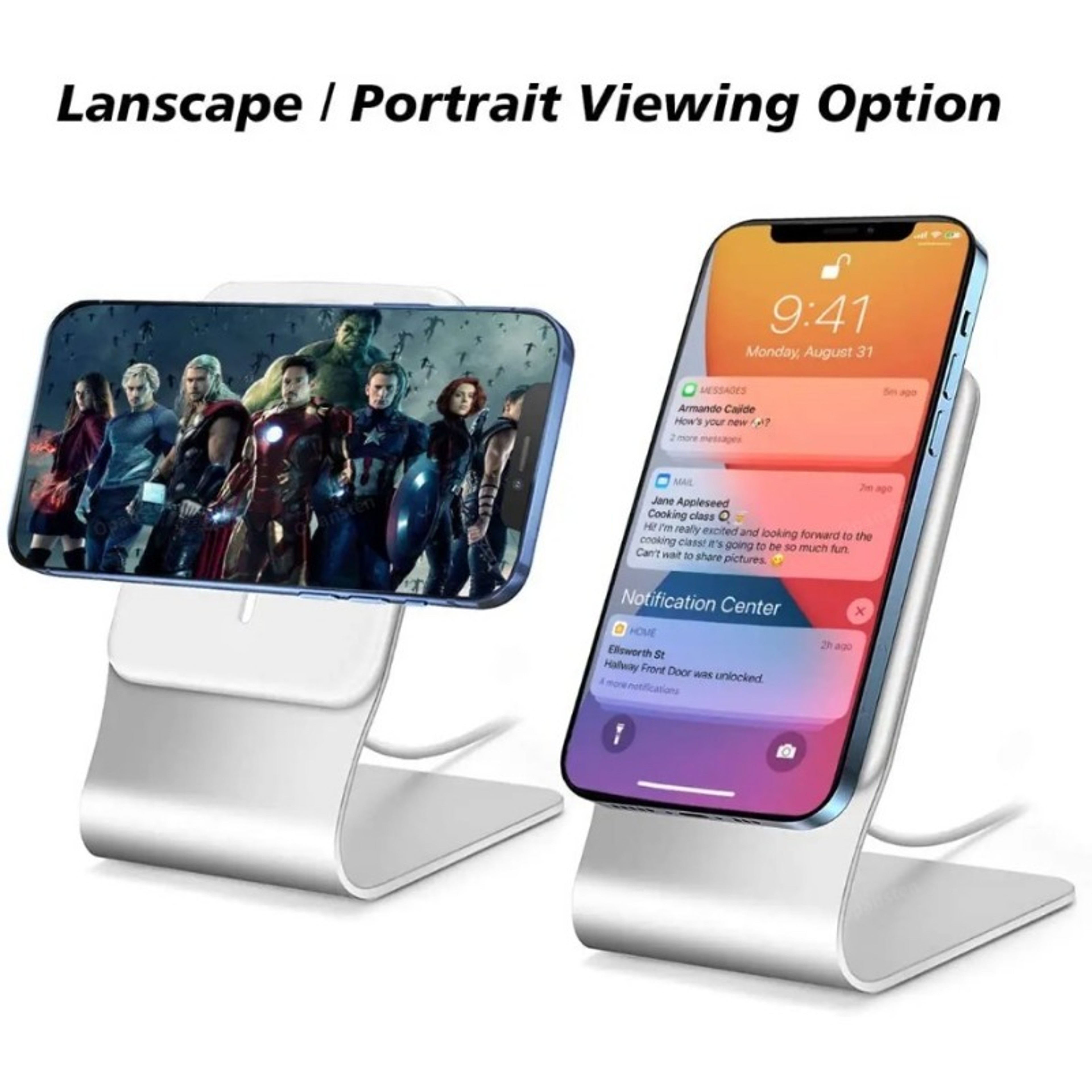Aluminum Magnetic Desktop Phone Stand For IPhone With MagSafe Charger Holder 2