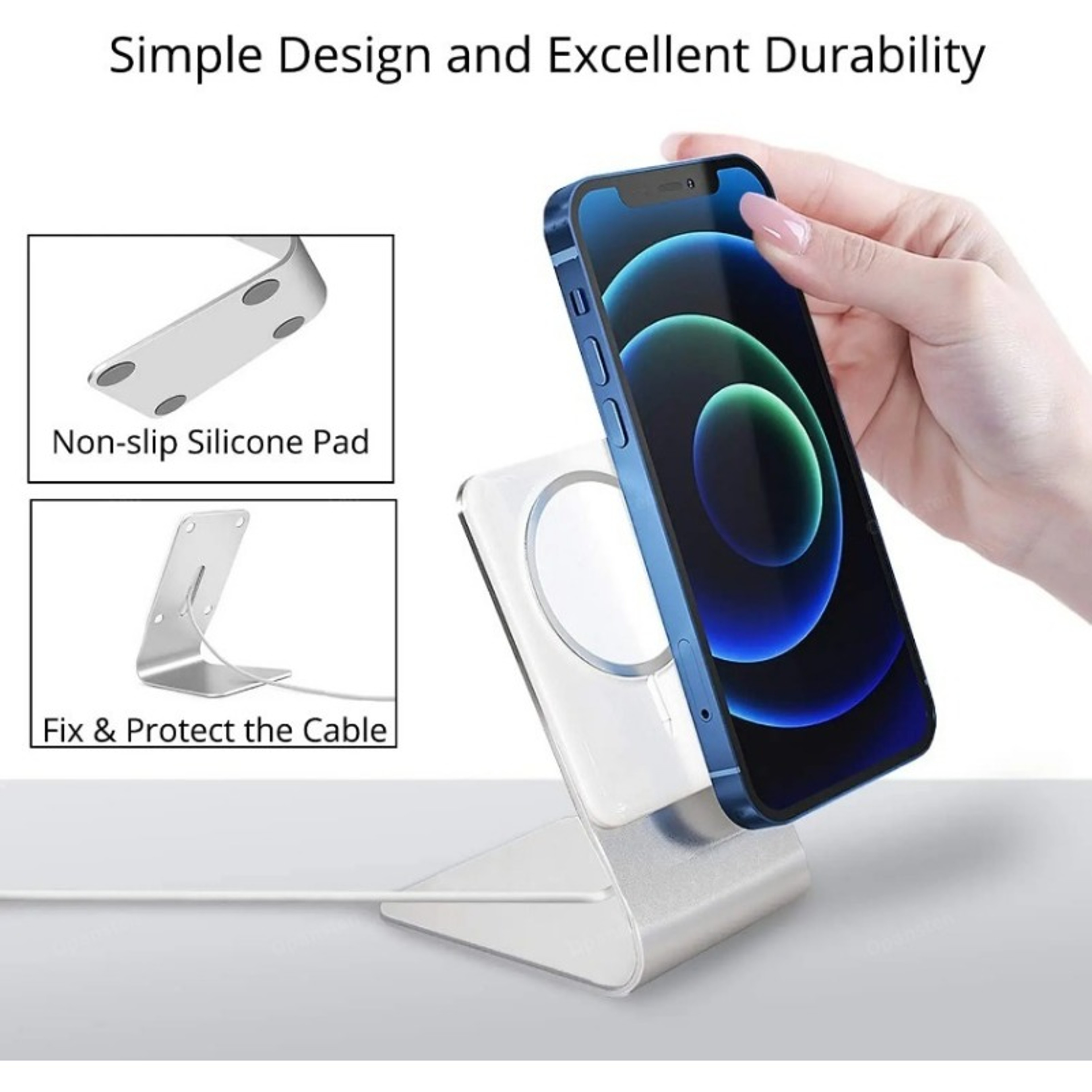 Aluminum Magnetic Desktop Phone Stand For IPhone With MagSafe Charger Holder 1
