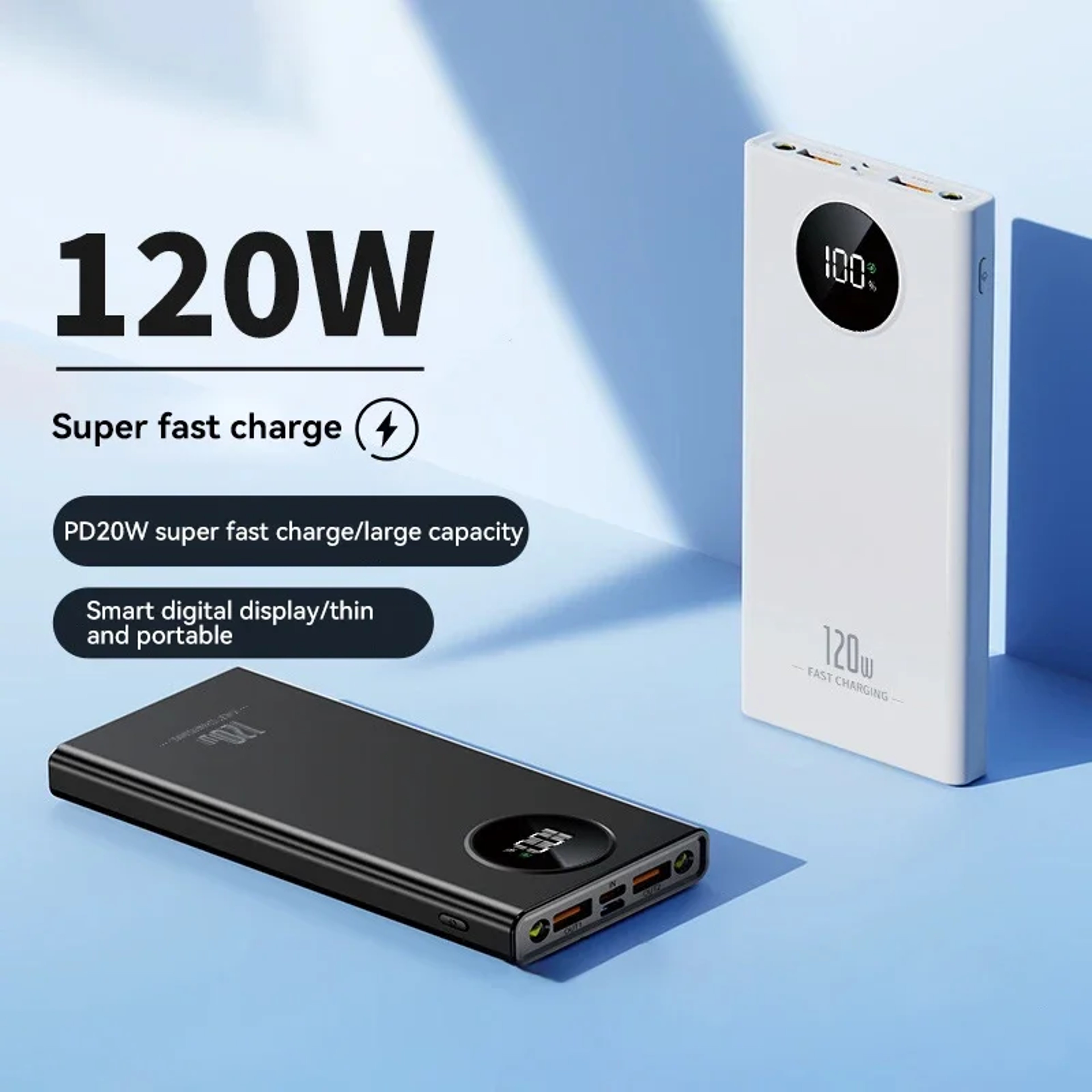 Solar Power Bank With Flashlight Charging And Dual USB Ports 3