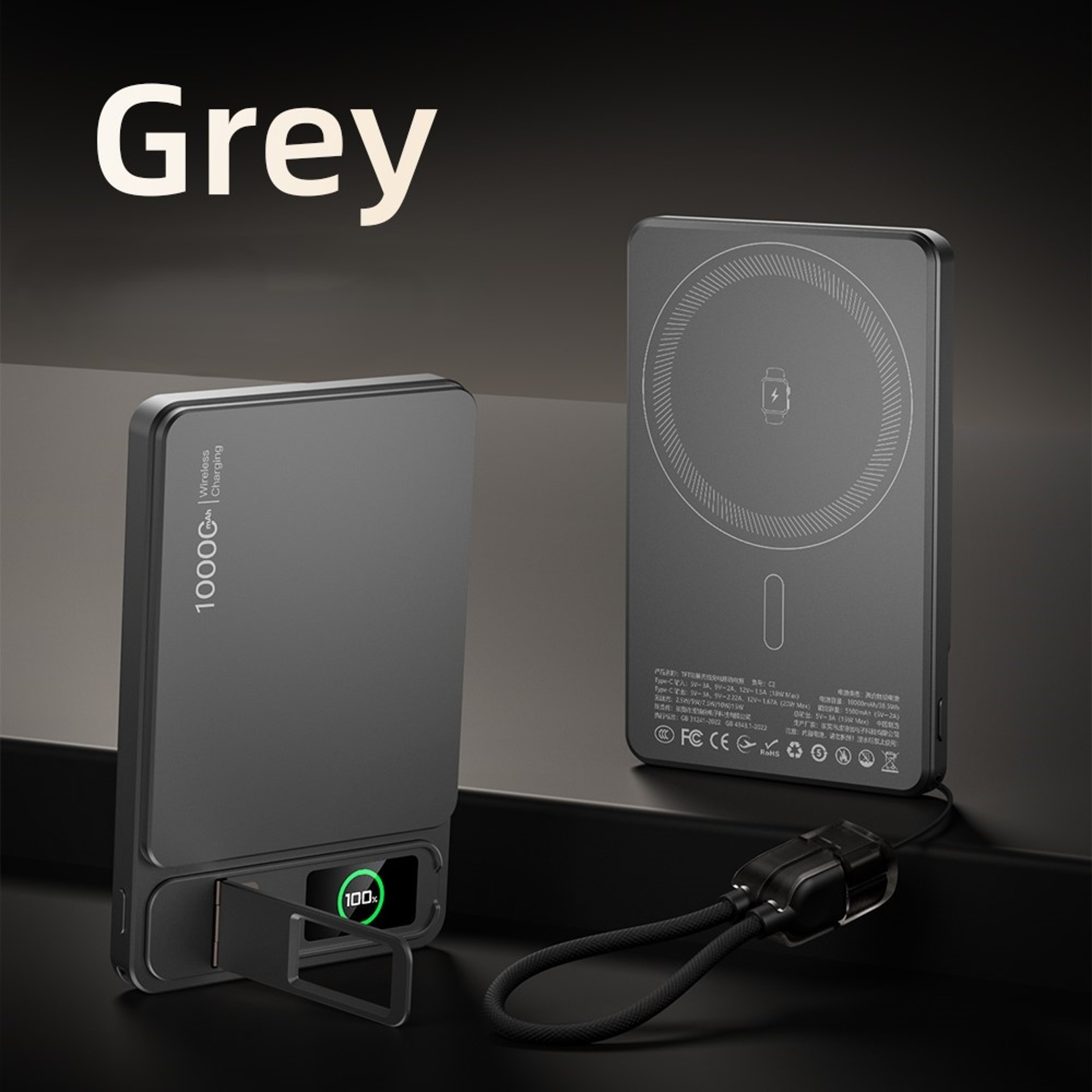 Magnetic Wireless Power Bank With Twenty W Fast Charging And TFT Display 7
