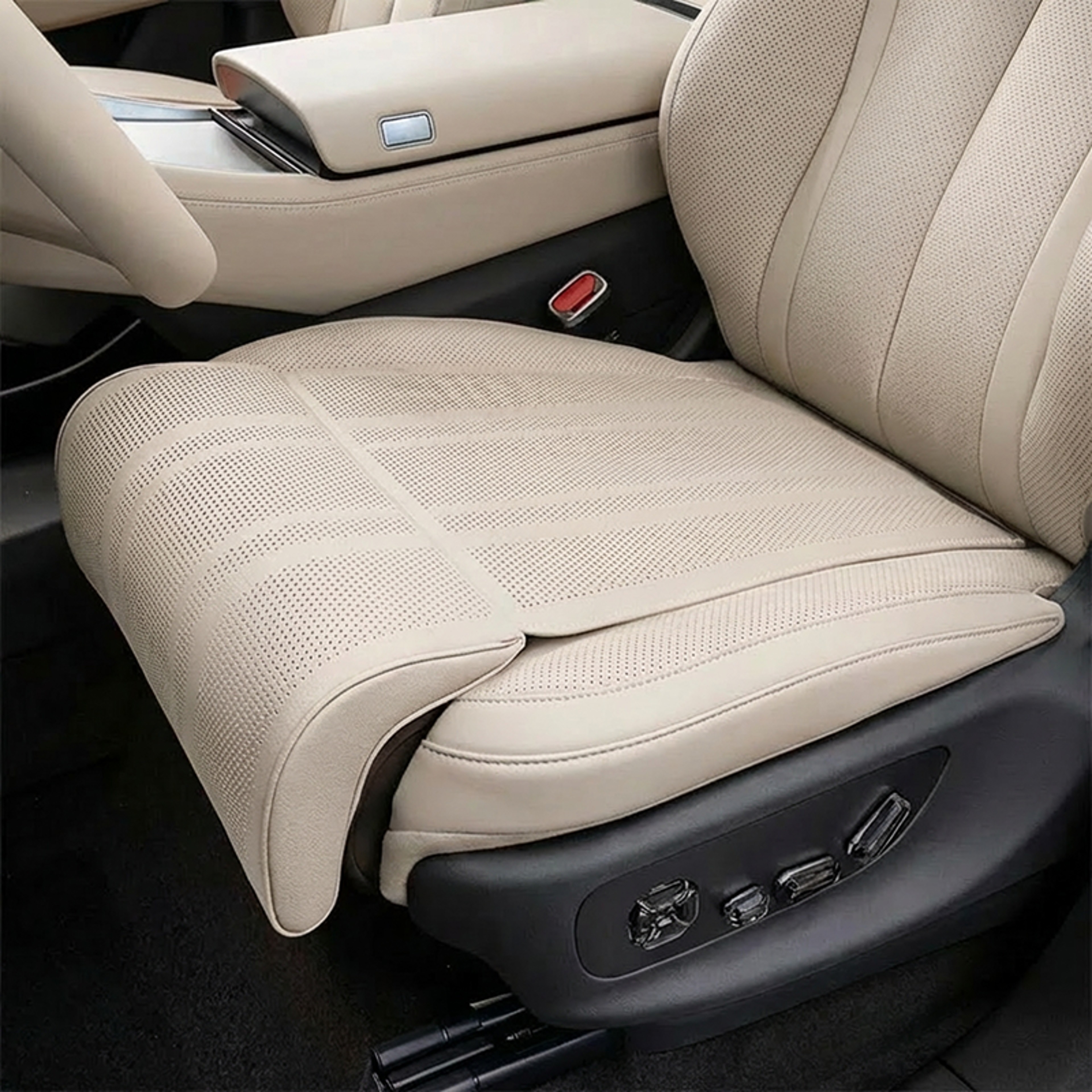 Car Seat Cushion With Extended Leg Support And Artificial Leather Seat Protector 6