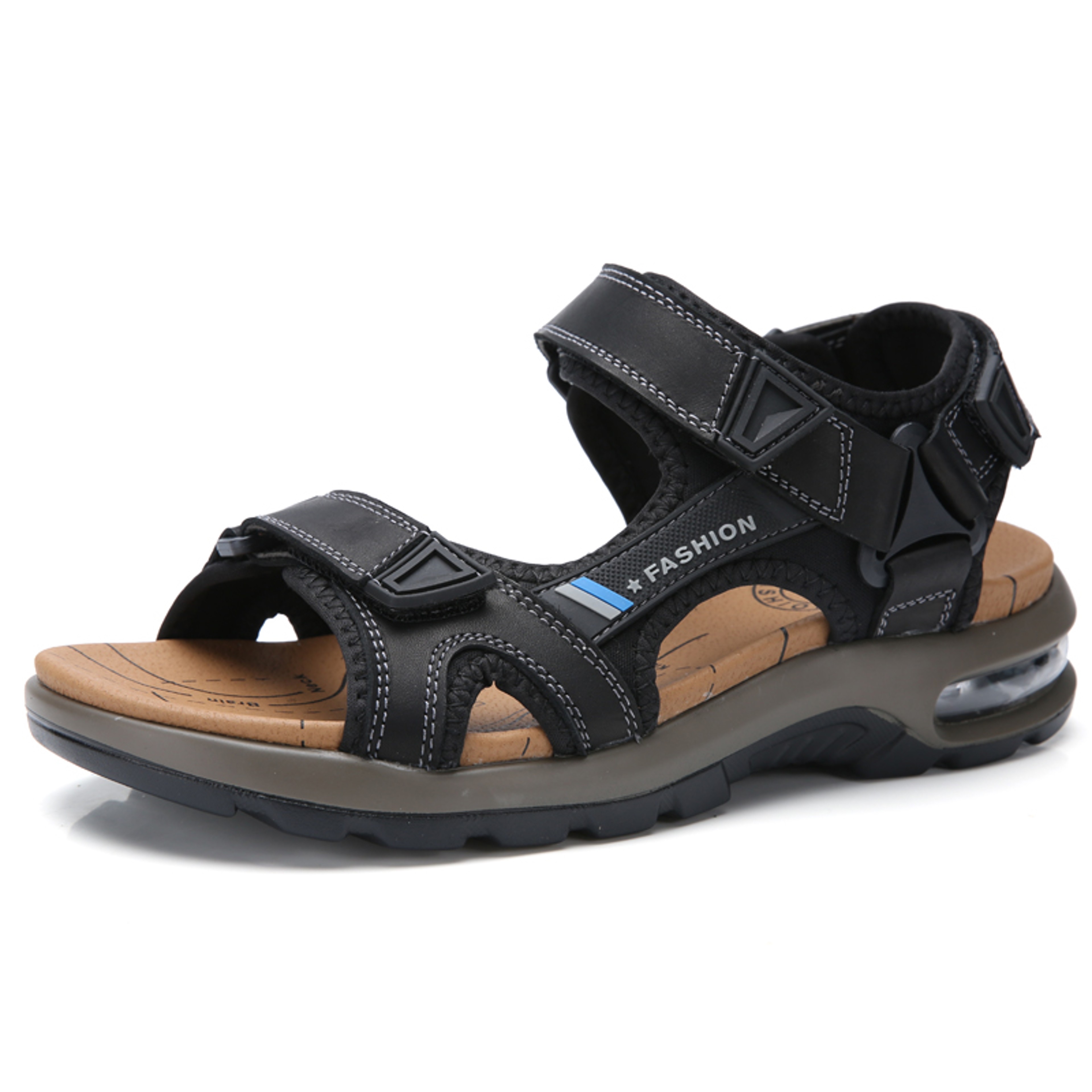 Mens Genuine Leather Gladiator Sandals With Adjustable Straps And Cushioned EVA Insoles 3