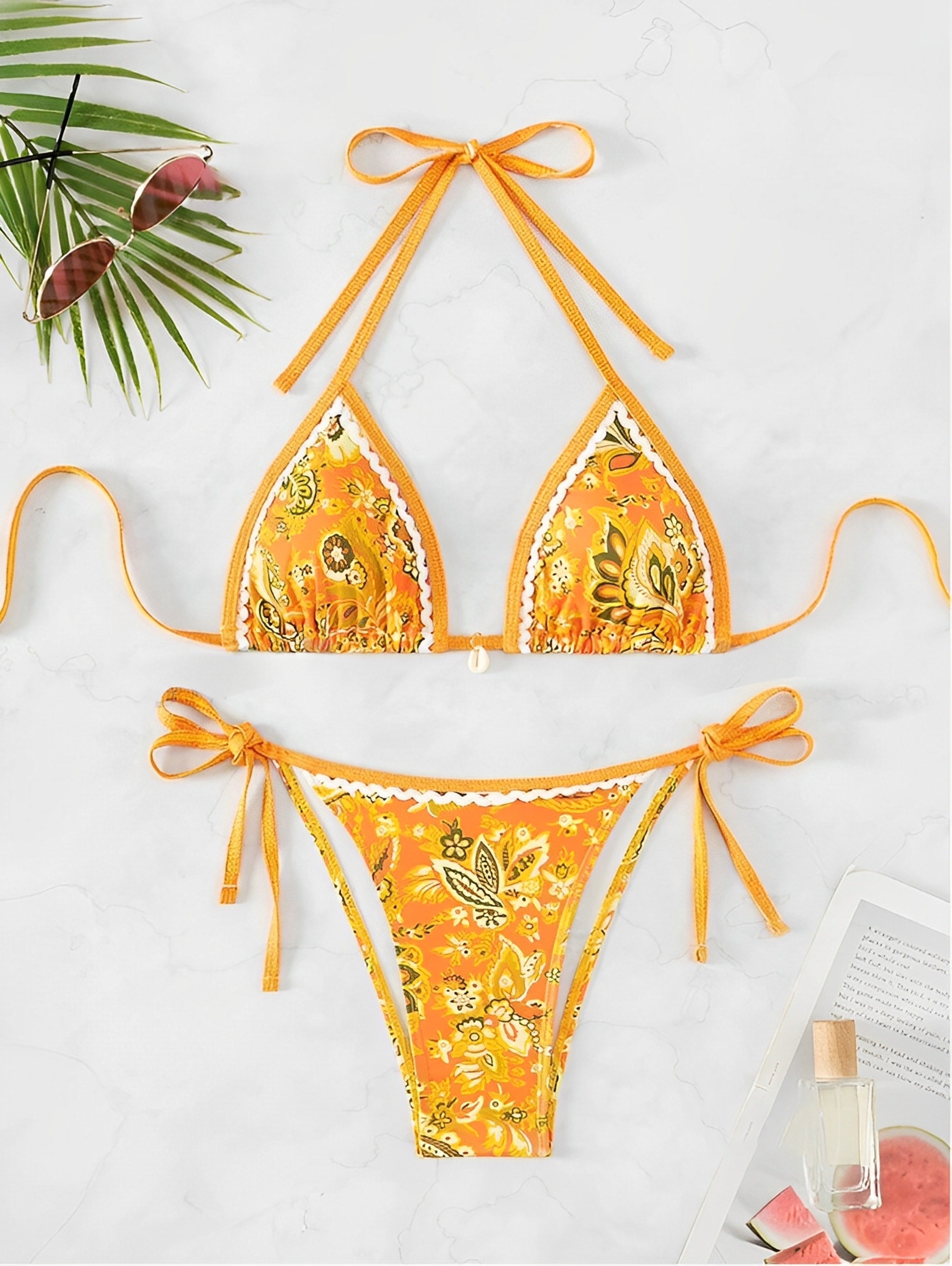 Womens Halter Triangle Bikini Set Two Piece Low Waist String Swimsuit – view 14