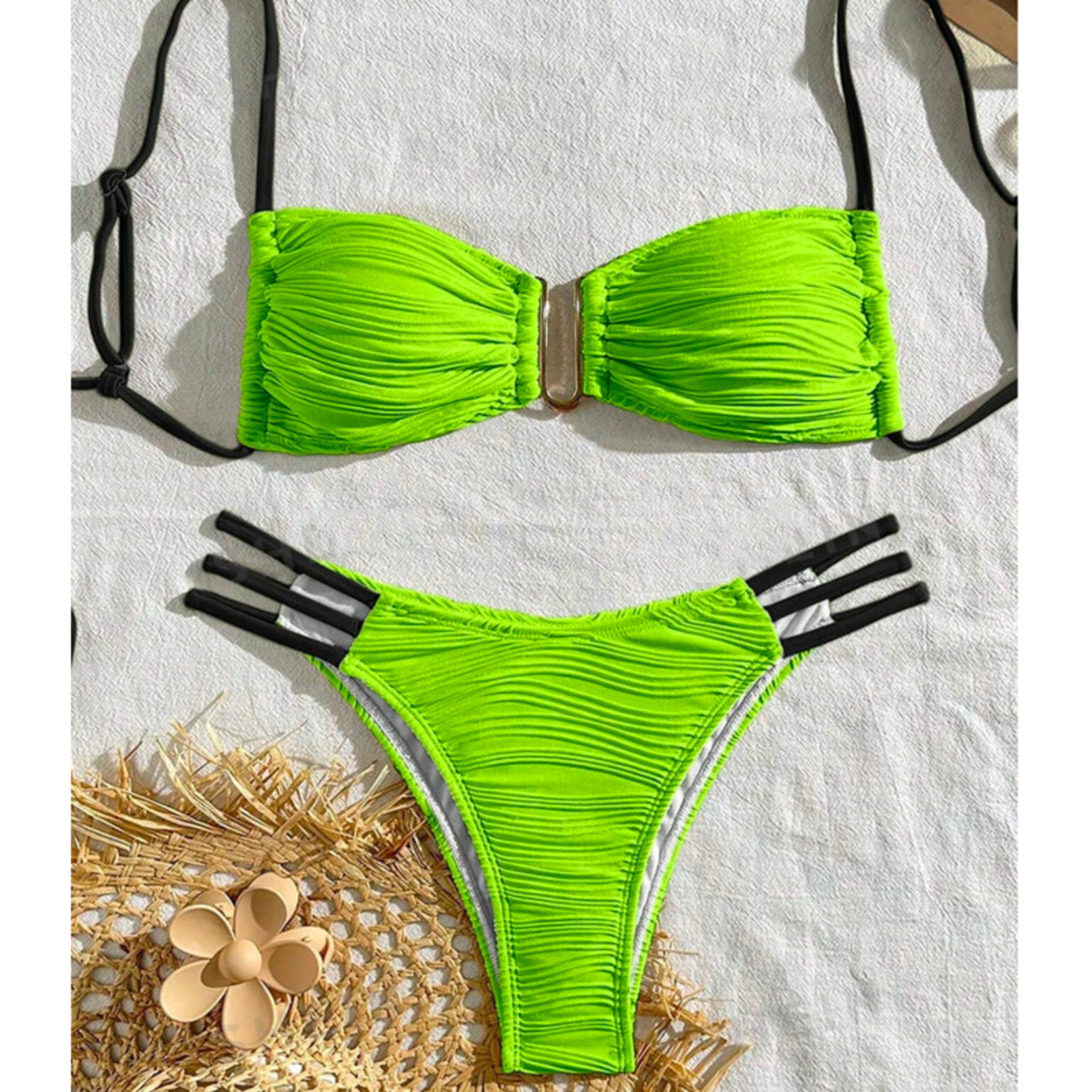 Womens Brazilian Bikini Set Two Piece Low Waist String Neck Swimsuit – view 1