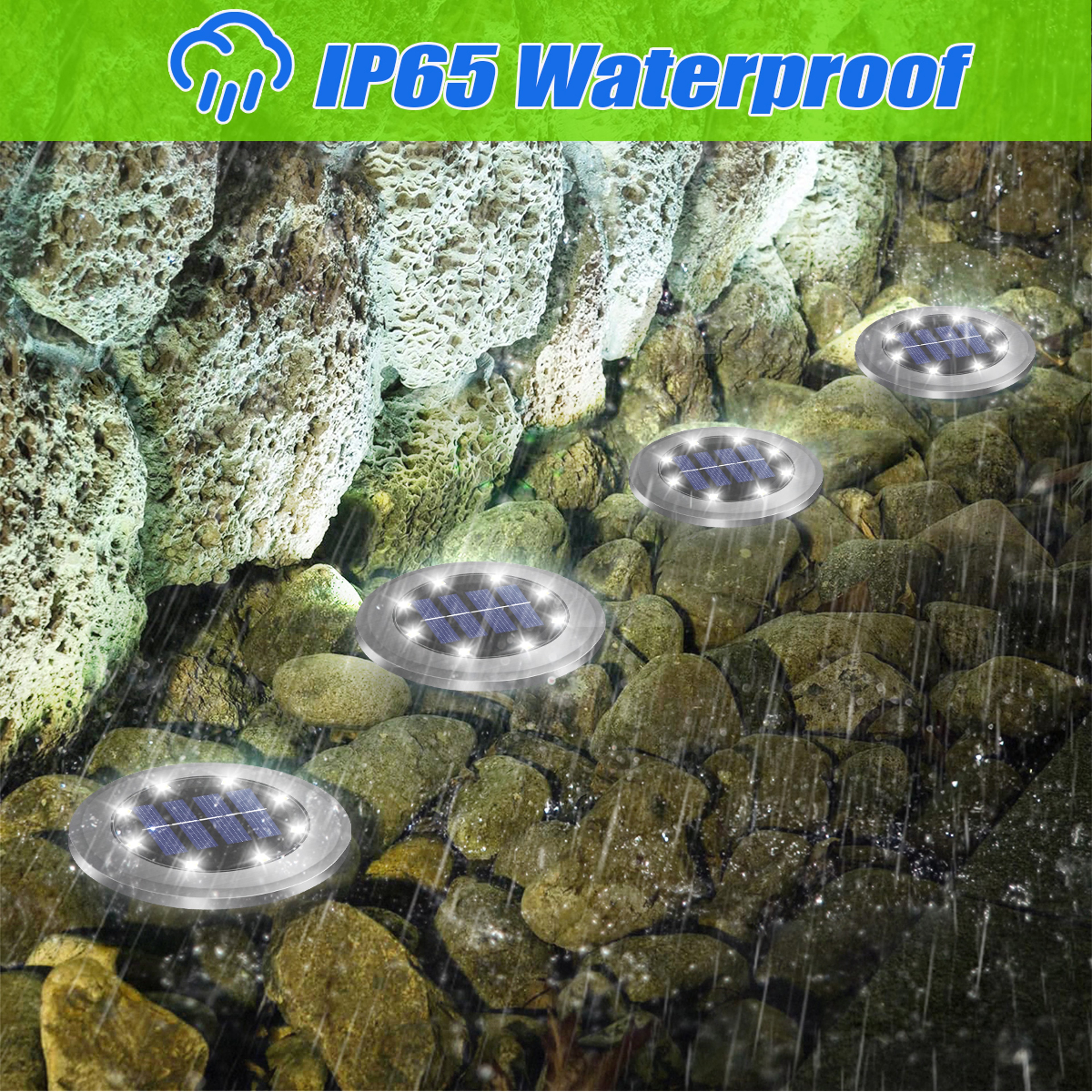 Solar Ground Lights Waterproof LED Outdoor Garden And Pathway Lighting 4