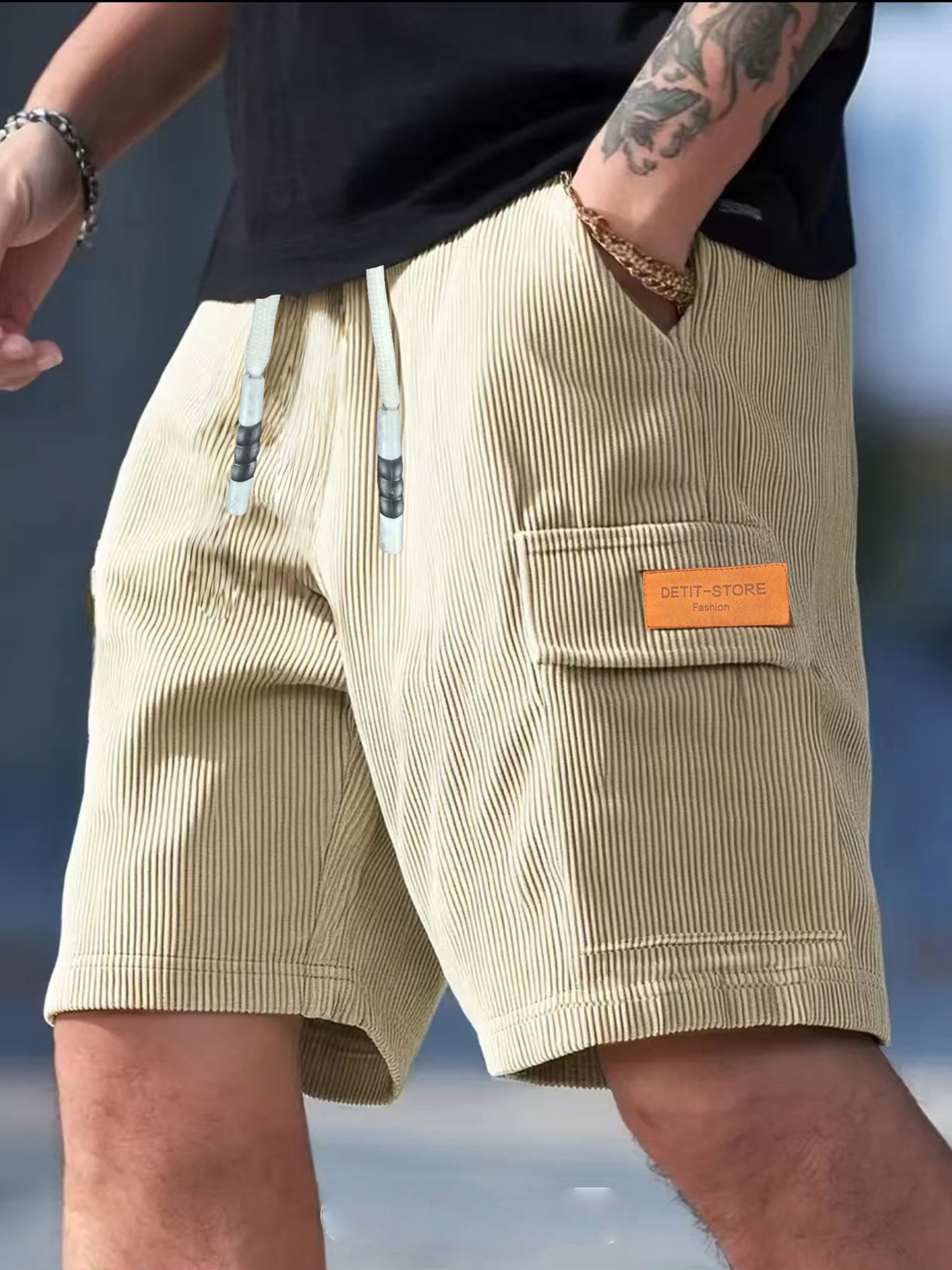 Mens Corduroy Shorts Breathable Textured Casual Summer Beach Shorts – view 2