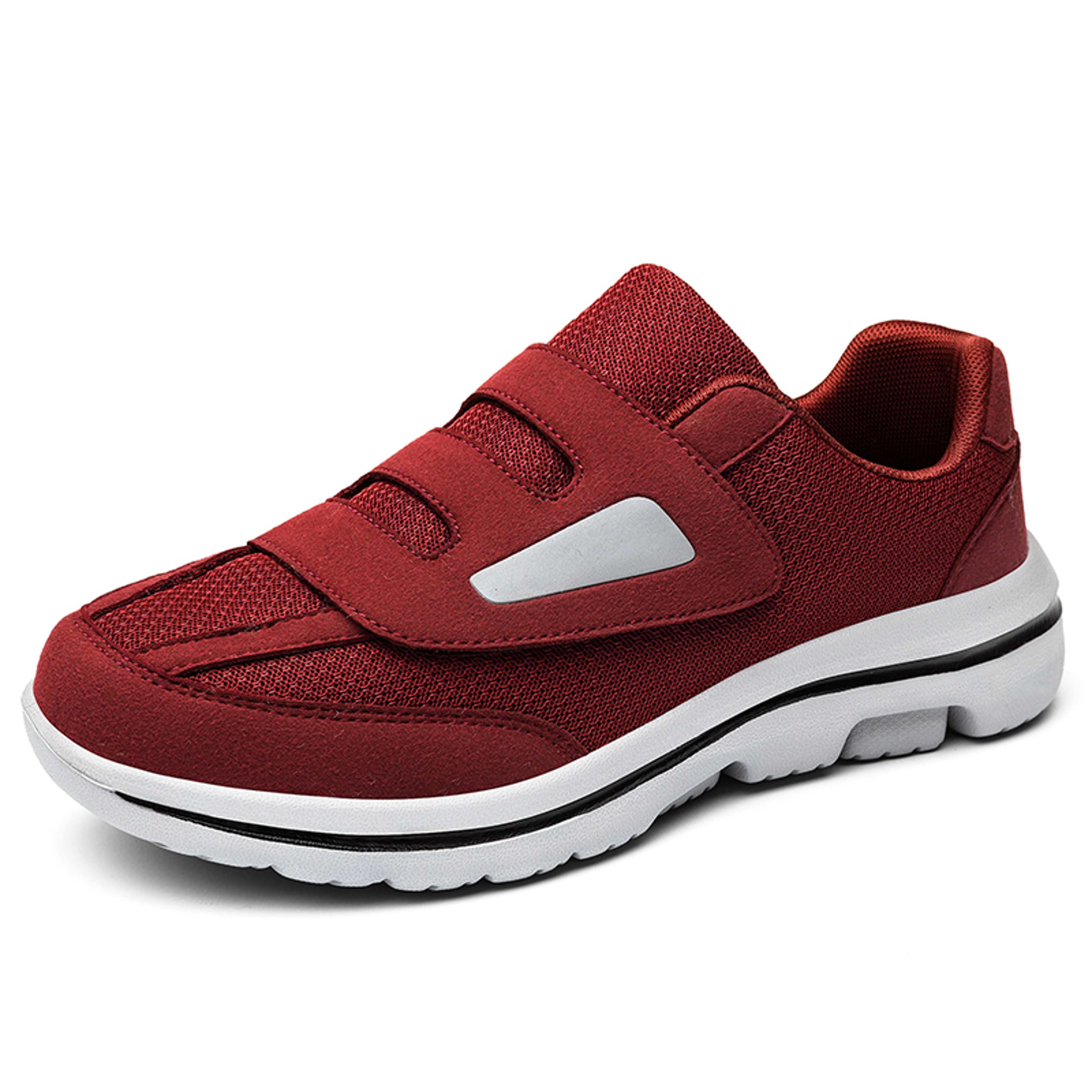 Mens Wide Toe Box Sneakers Breathable Adjustable Hook And Loop Walking Shoes 8