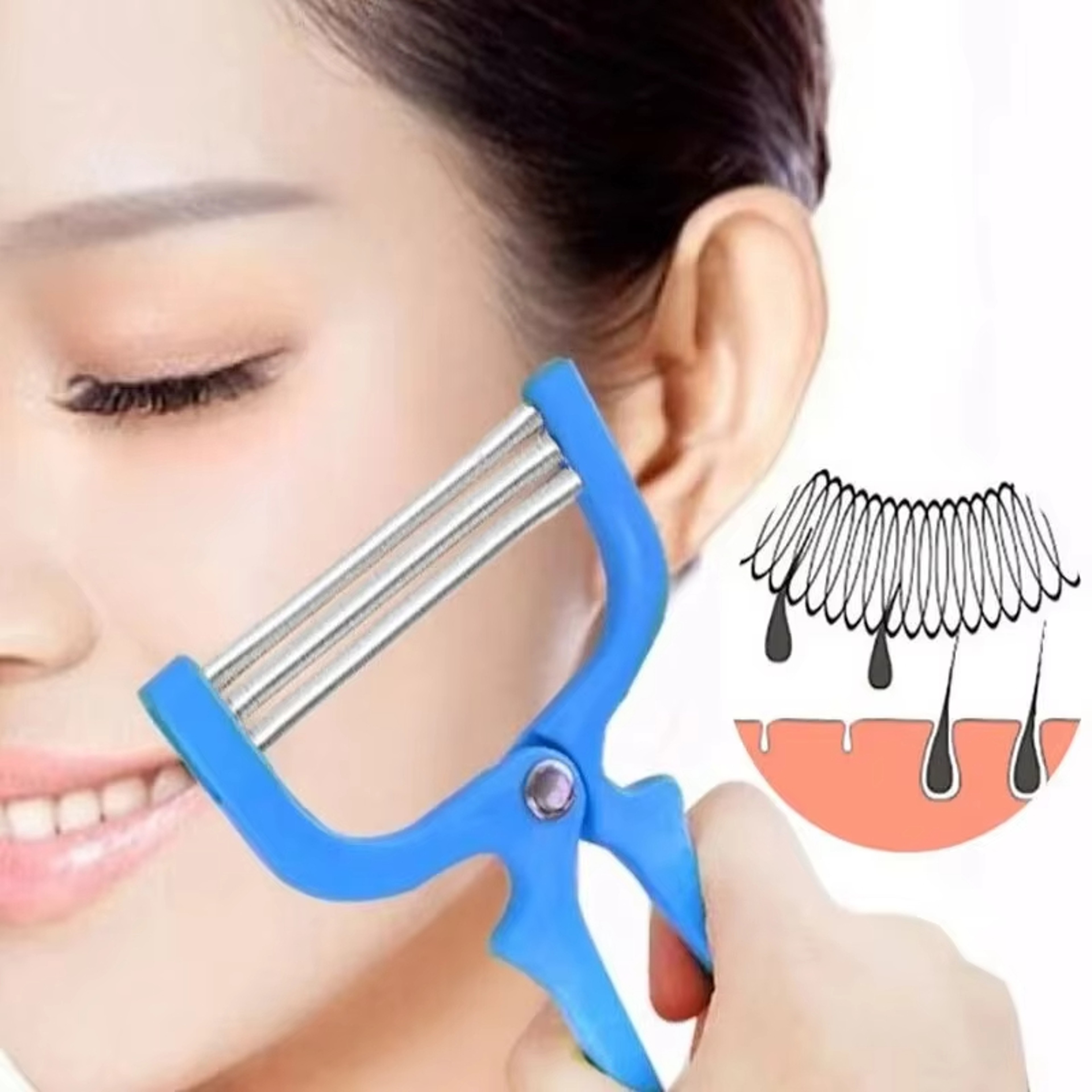 Facial Hair Removal Spring Roller Handheld Womens Hair Remover Tool – view 1