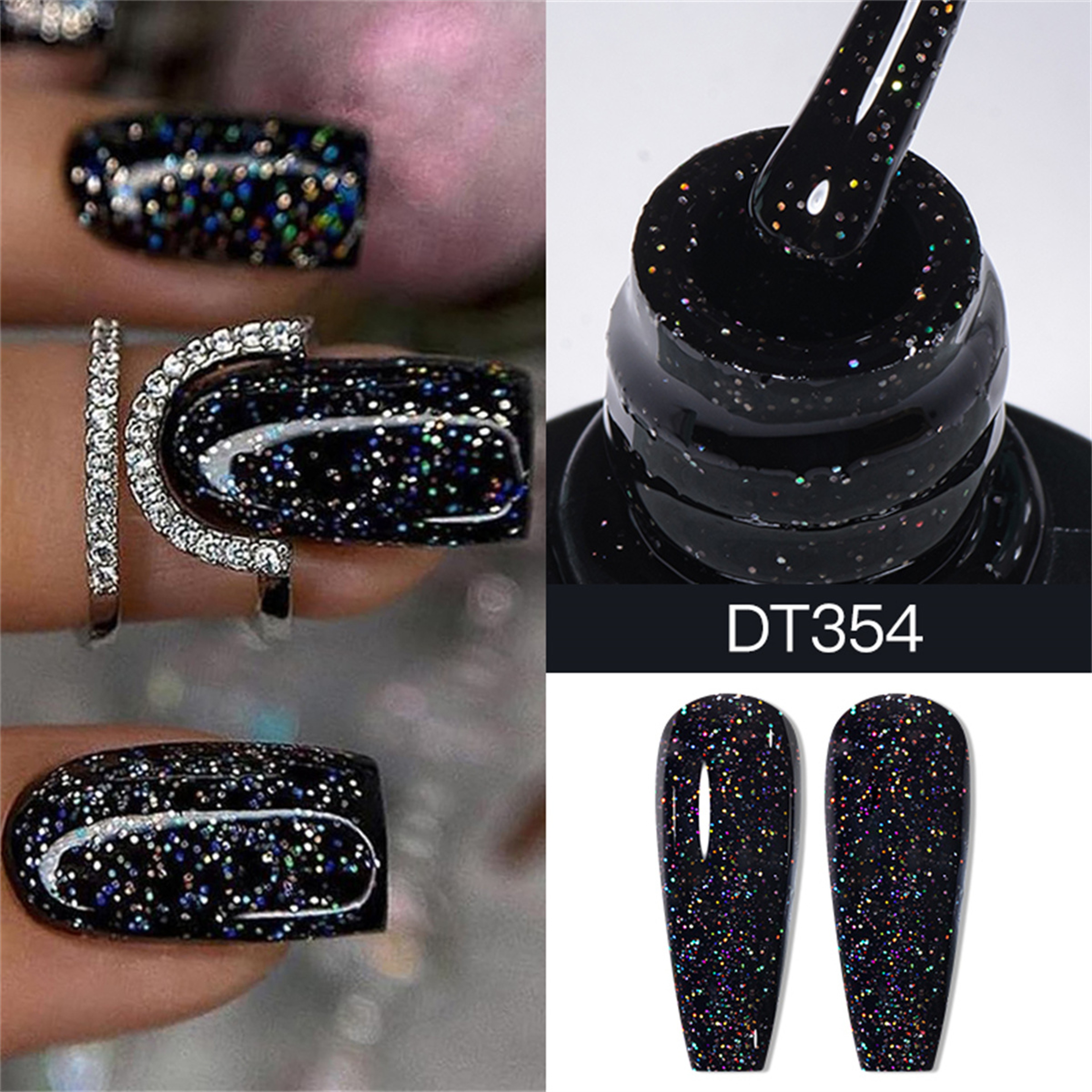 Red Glitter Gel Nail Polish Sparkling Sequin Soak Off UV Gel Varnish – view 3