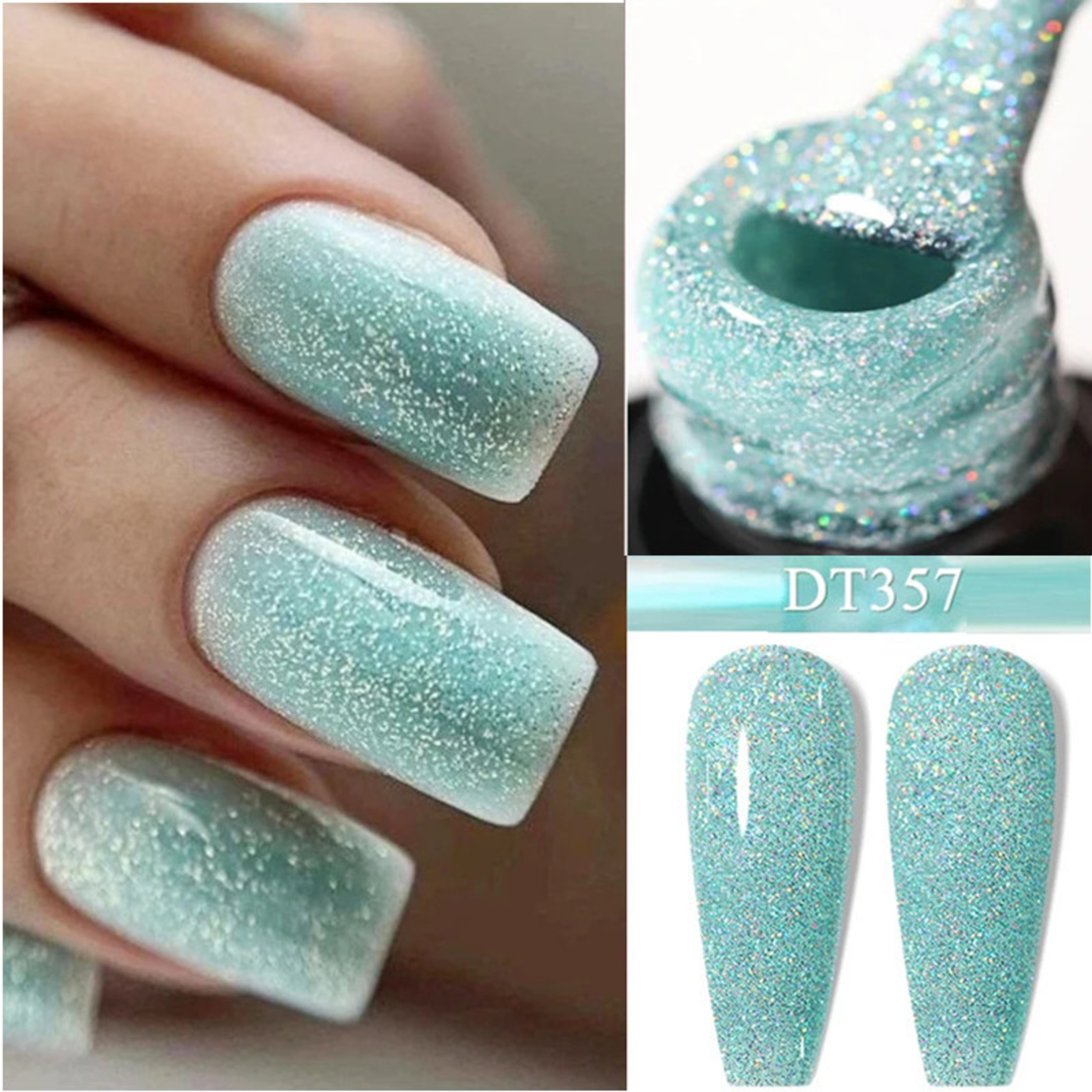 Red Glitter Gel Nail Polish Sparkling Sequin Soak Off UV Gel Varnish – view 13