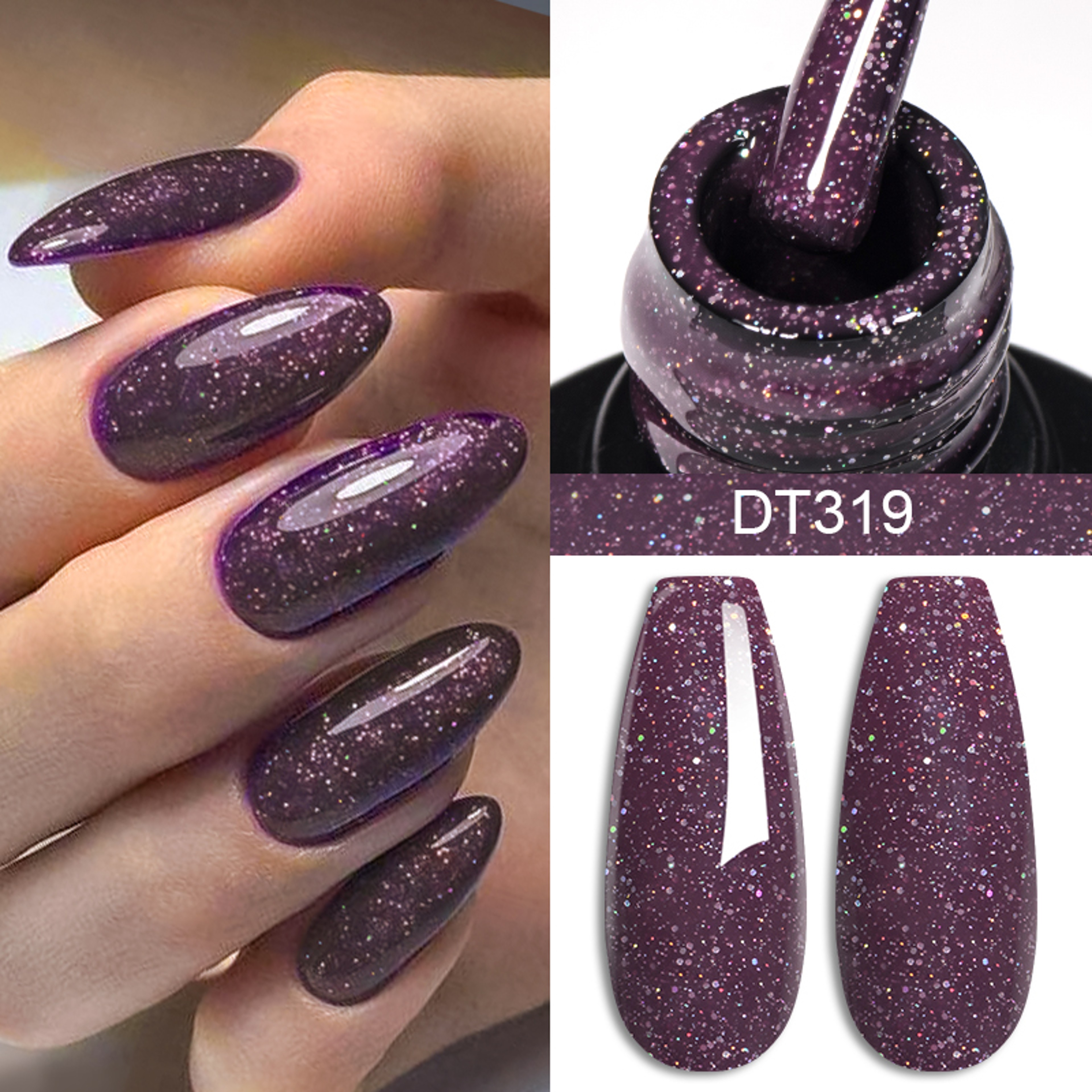 Red Glitter Gel Nail Polish Sparkling Sequin Soak Off UV Gel Varnish – view 14