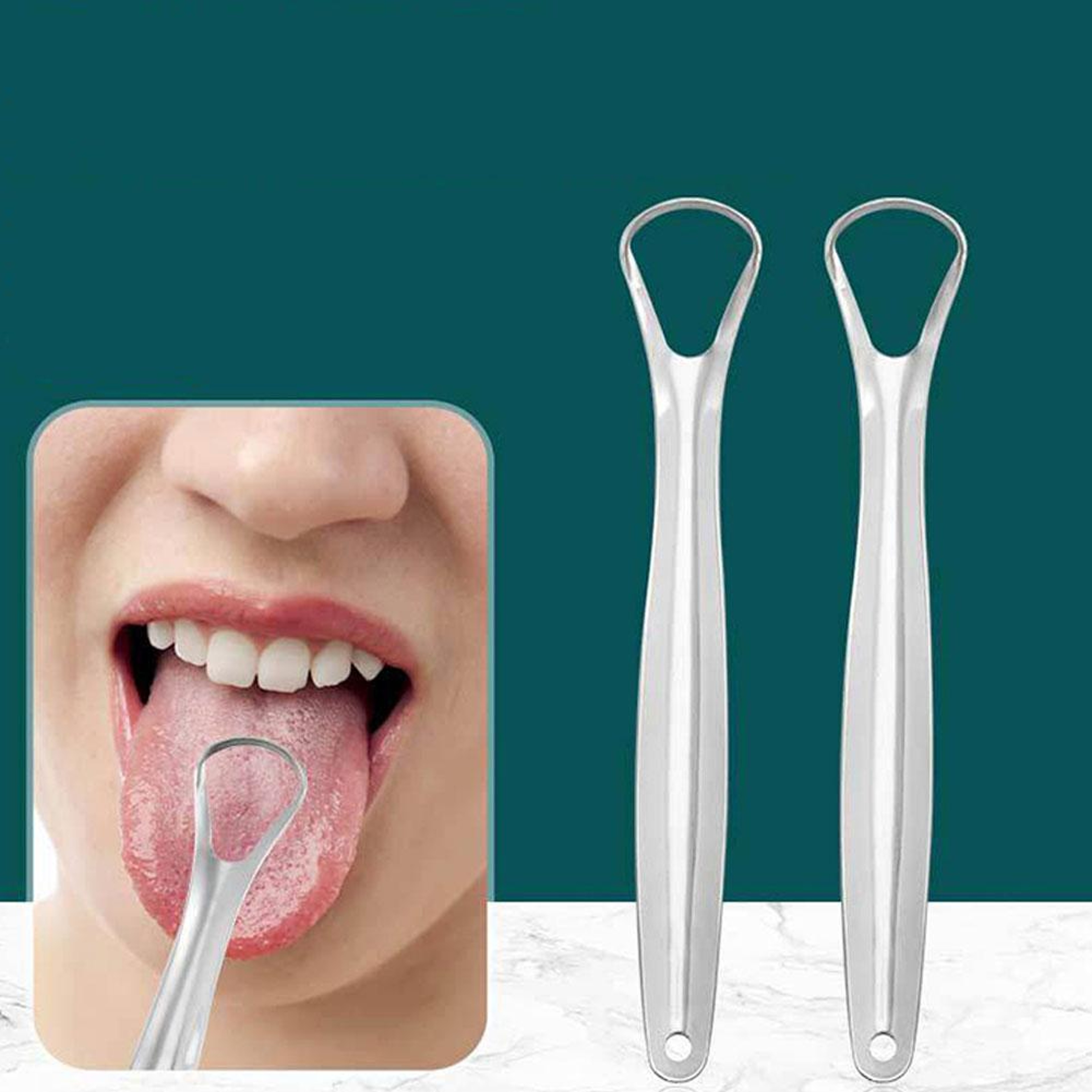 Stainless Steel Tongue Scraper Reusable Portable Oral Cleaning Tool – view 6