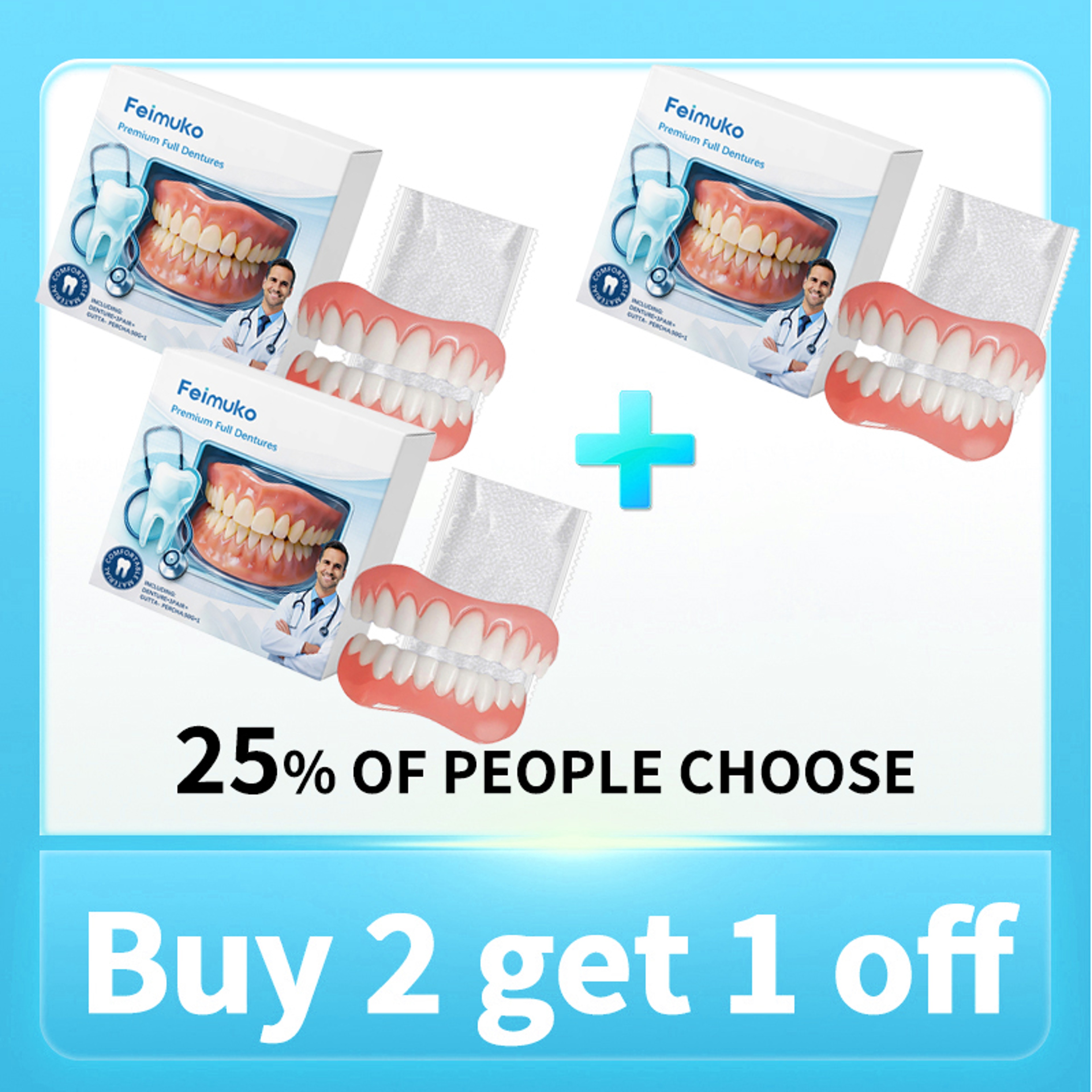 Adjustable Snap On Dentures For Adults Portable Cosmetic Fake Teeth Set 7