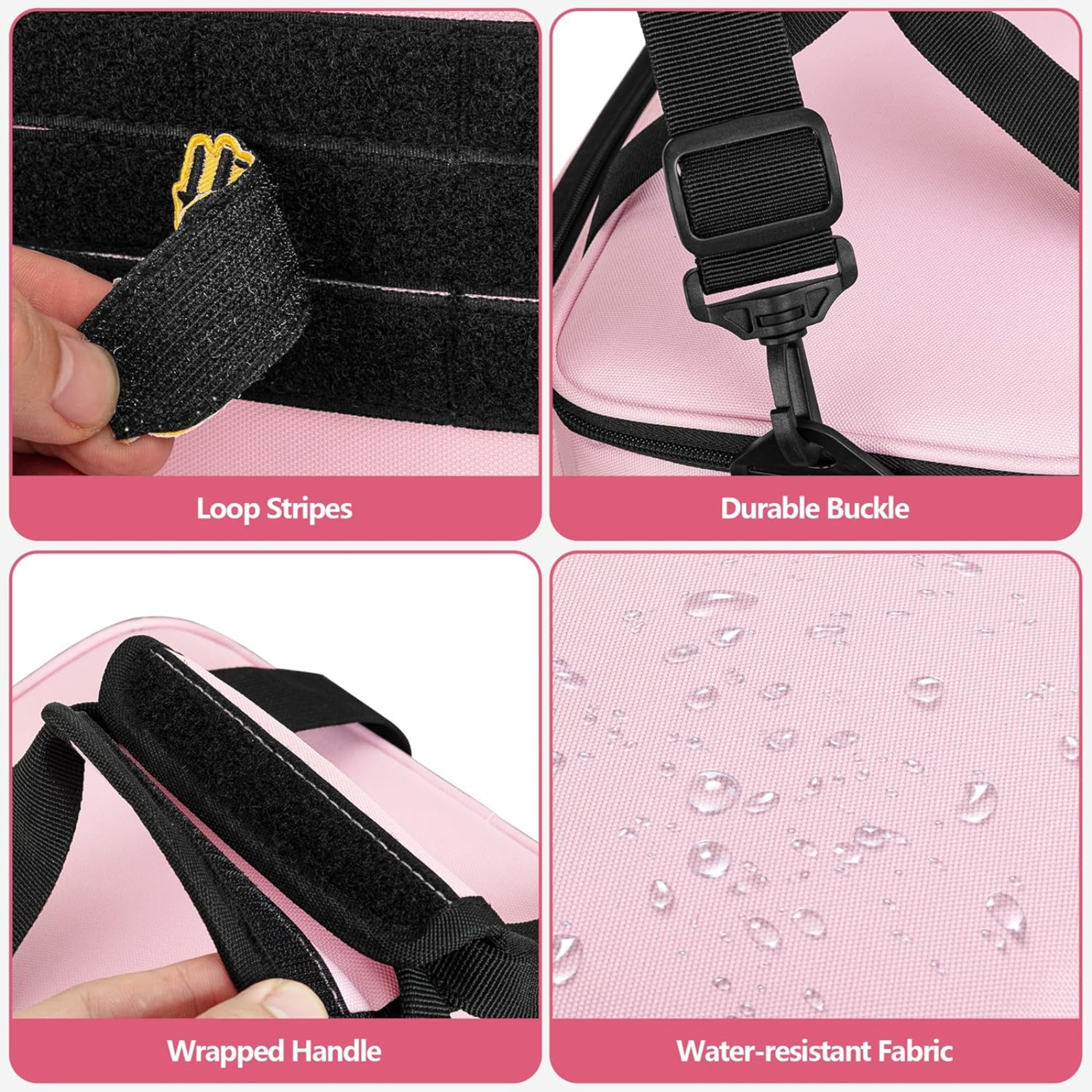 Pink Tool Bag For Women Nylon Tool Tote Organizer With Anti Friction Bottom 3