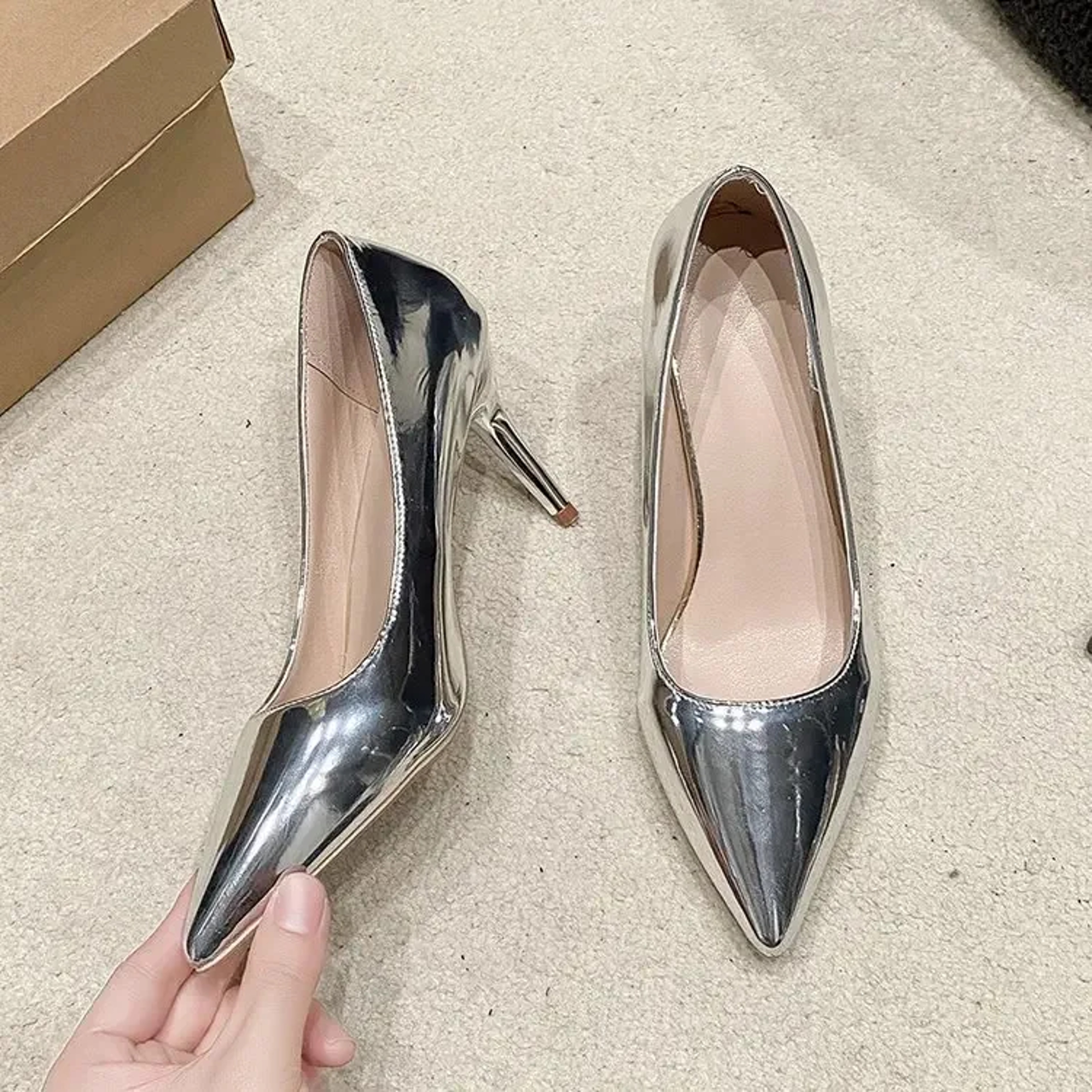Womens Pointed Toe Stiletto Heels Slip On Dress Pumps for Office and Weddings – view 7