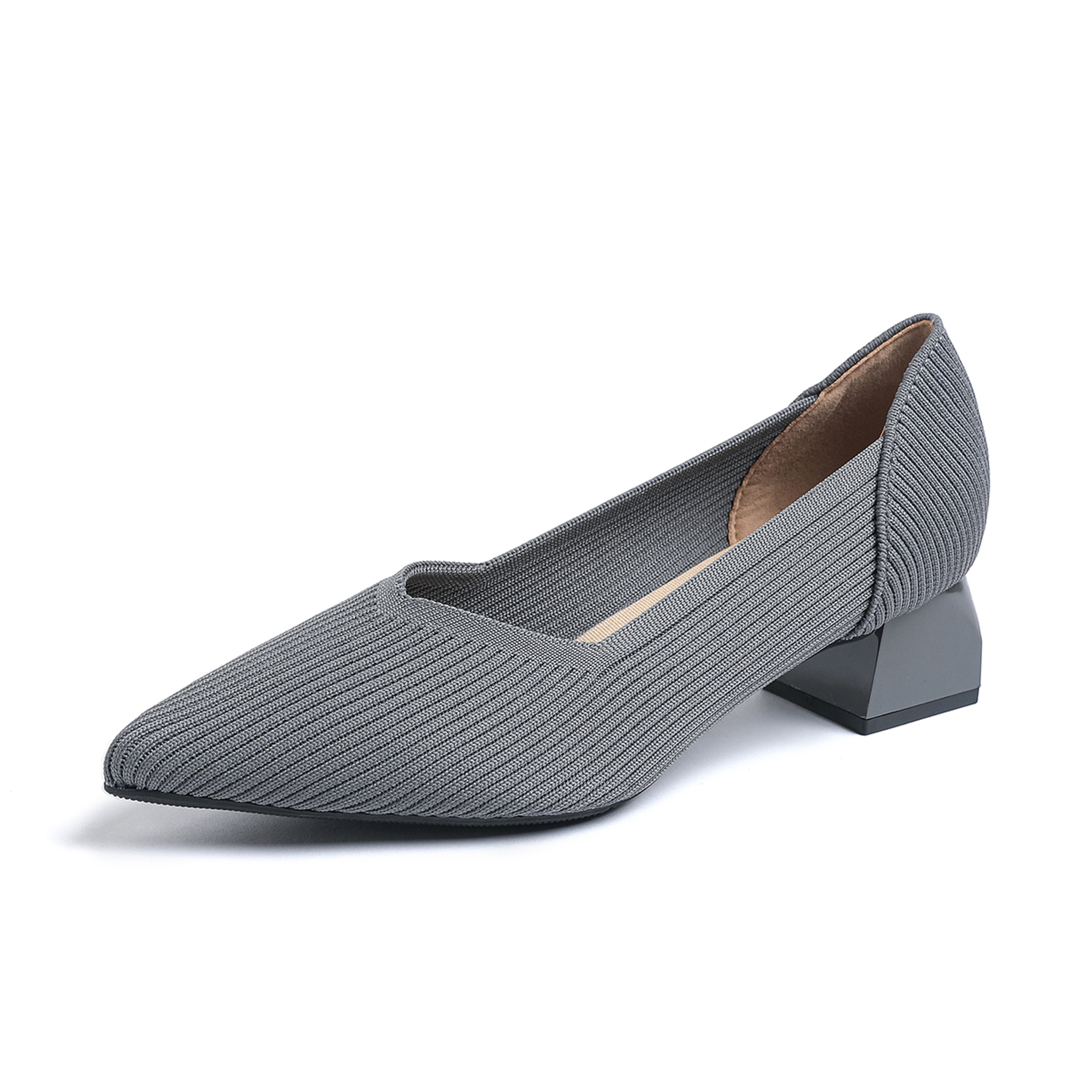 Womens Pointed Toe Slingback Pumps with Breathable Cotton Upper and Square Heels – view 9