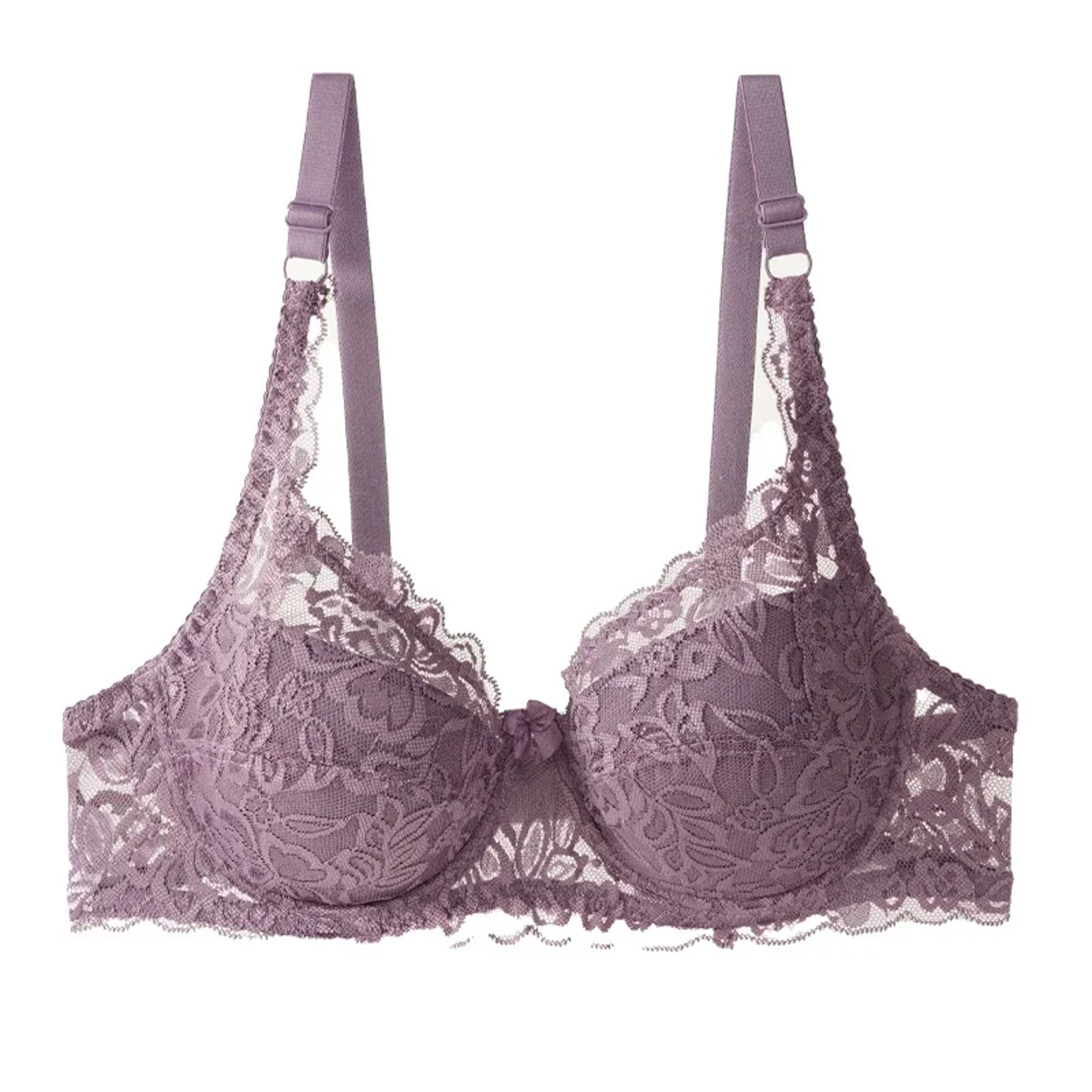 Plus Size Lace Push Up Bra with Thin Cups and Adjustable Straps – view 8