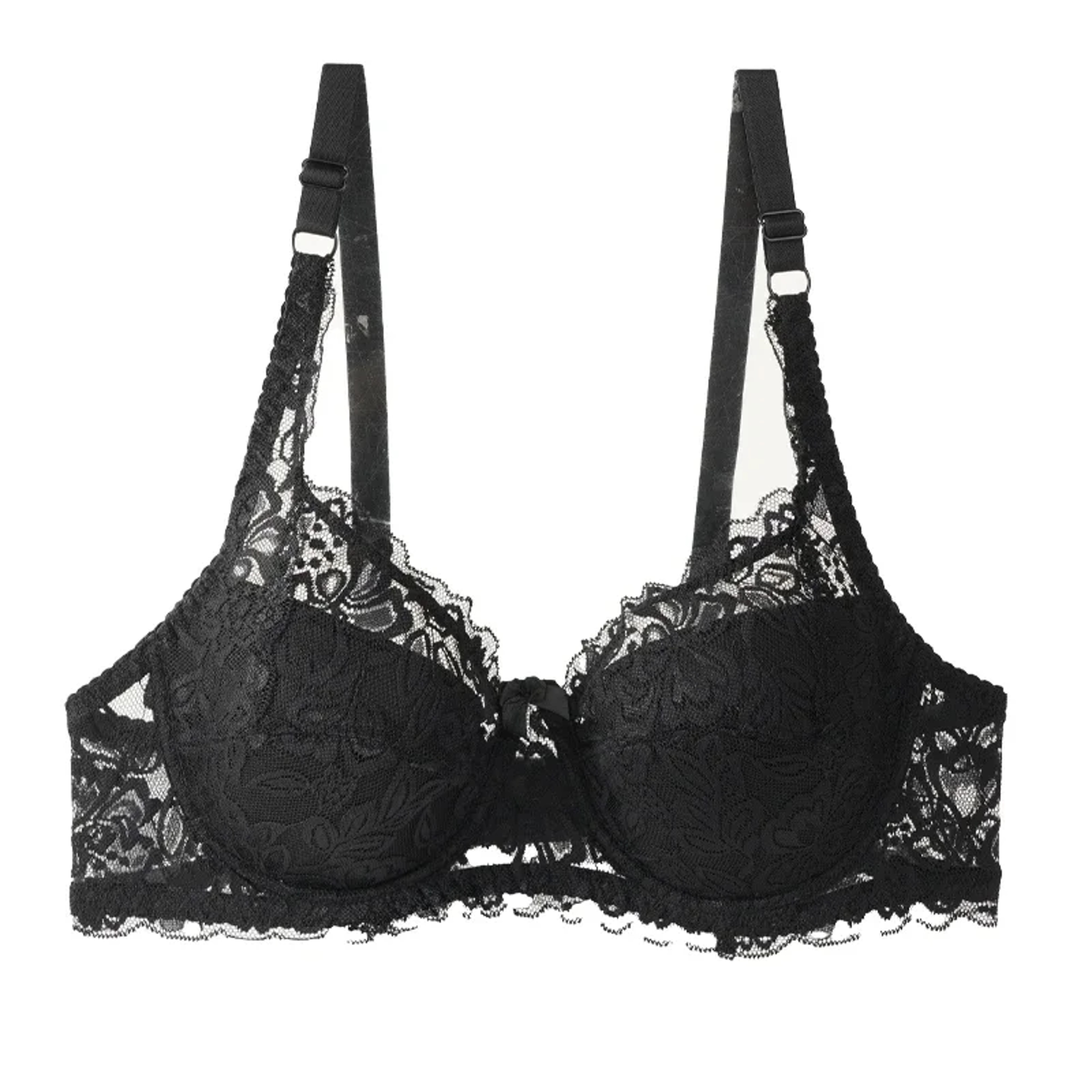 Plus Size Lace Push Up Bra with Thin Cups and Adjustable Straps – view 12
