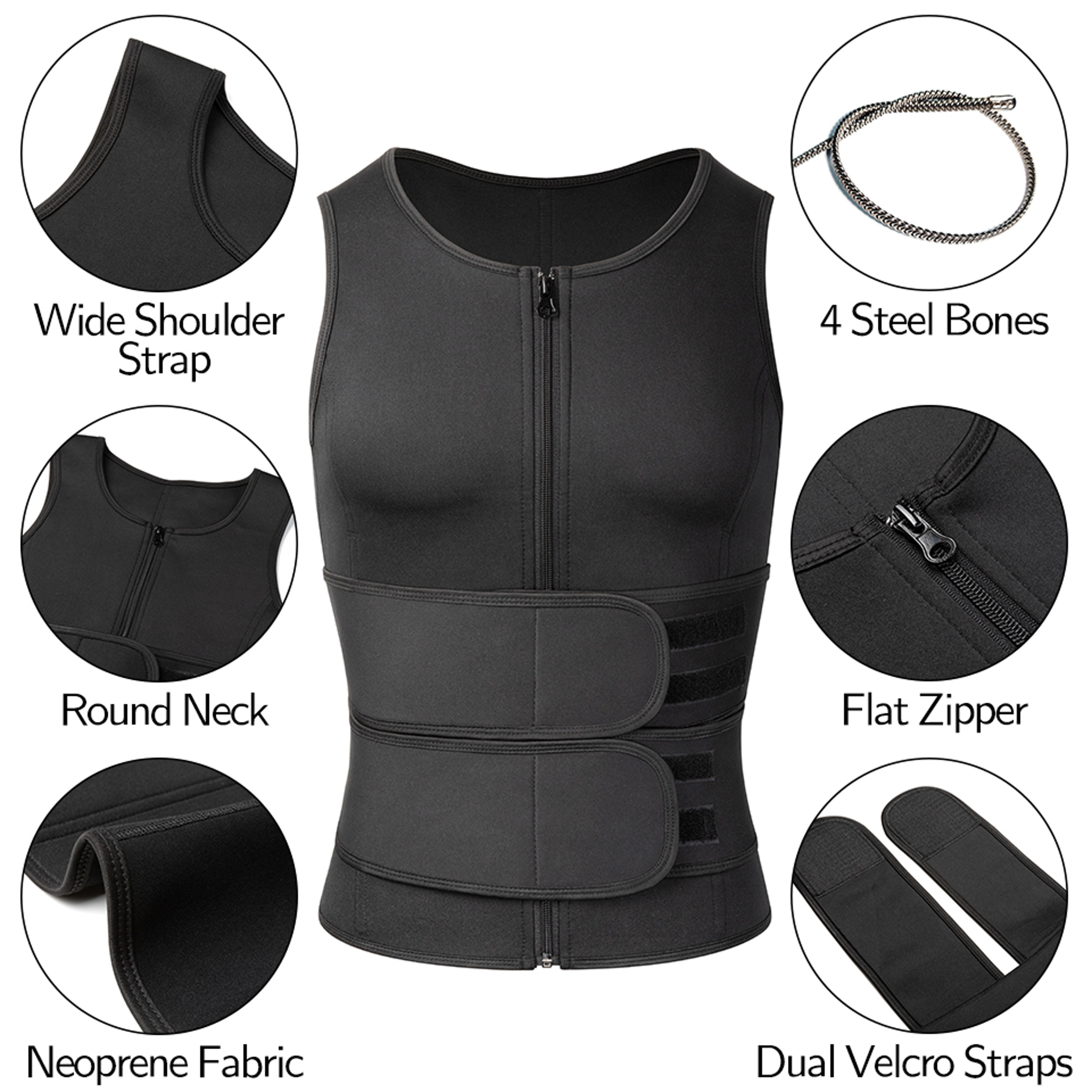 Mens Waist Trainer Sauna Vest With Compression Fit For Workouts 3
