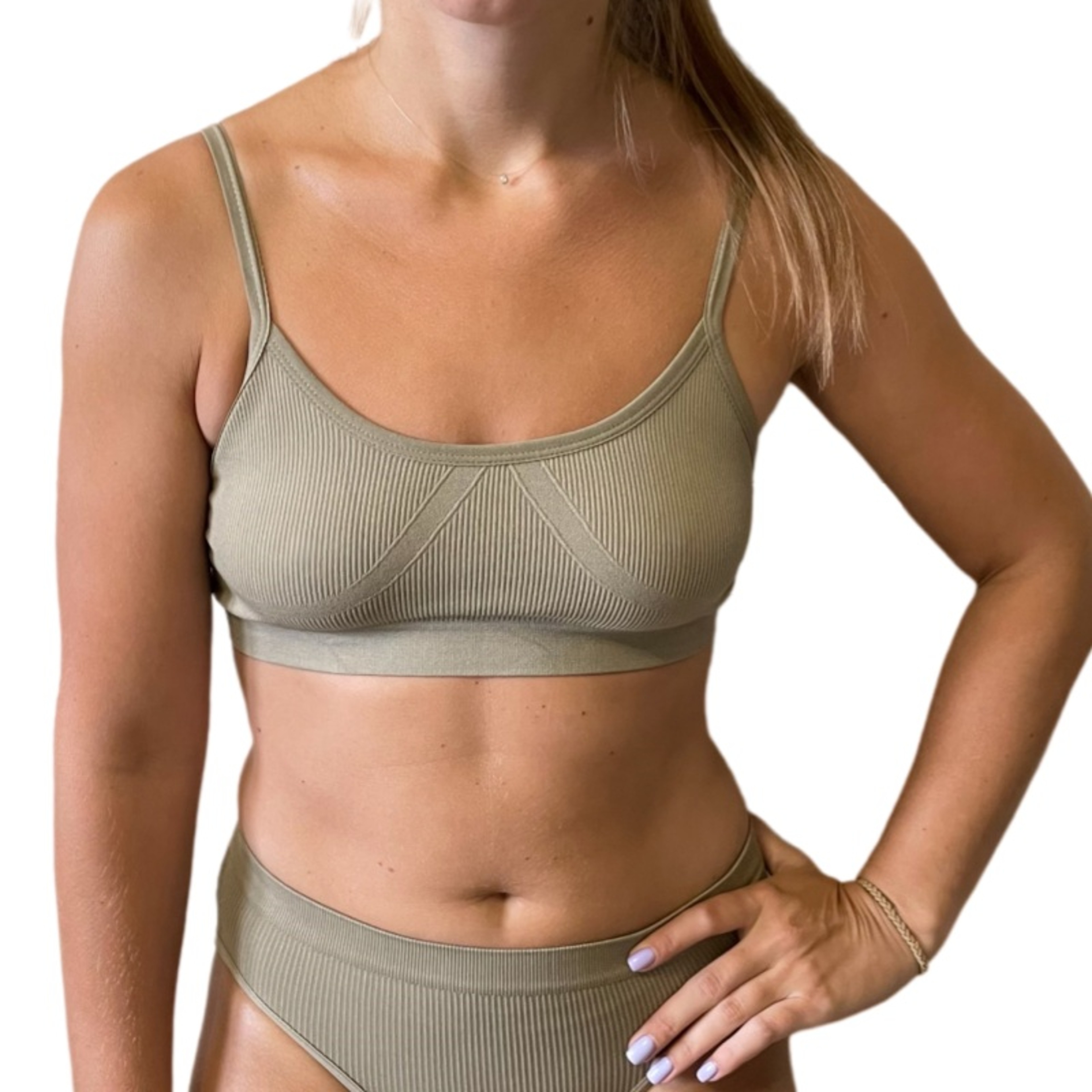 Womens Seamless Ribbed Wireless Bralette with U Back Design – view 3