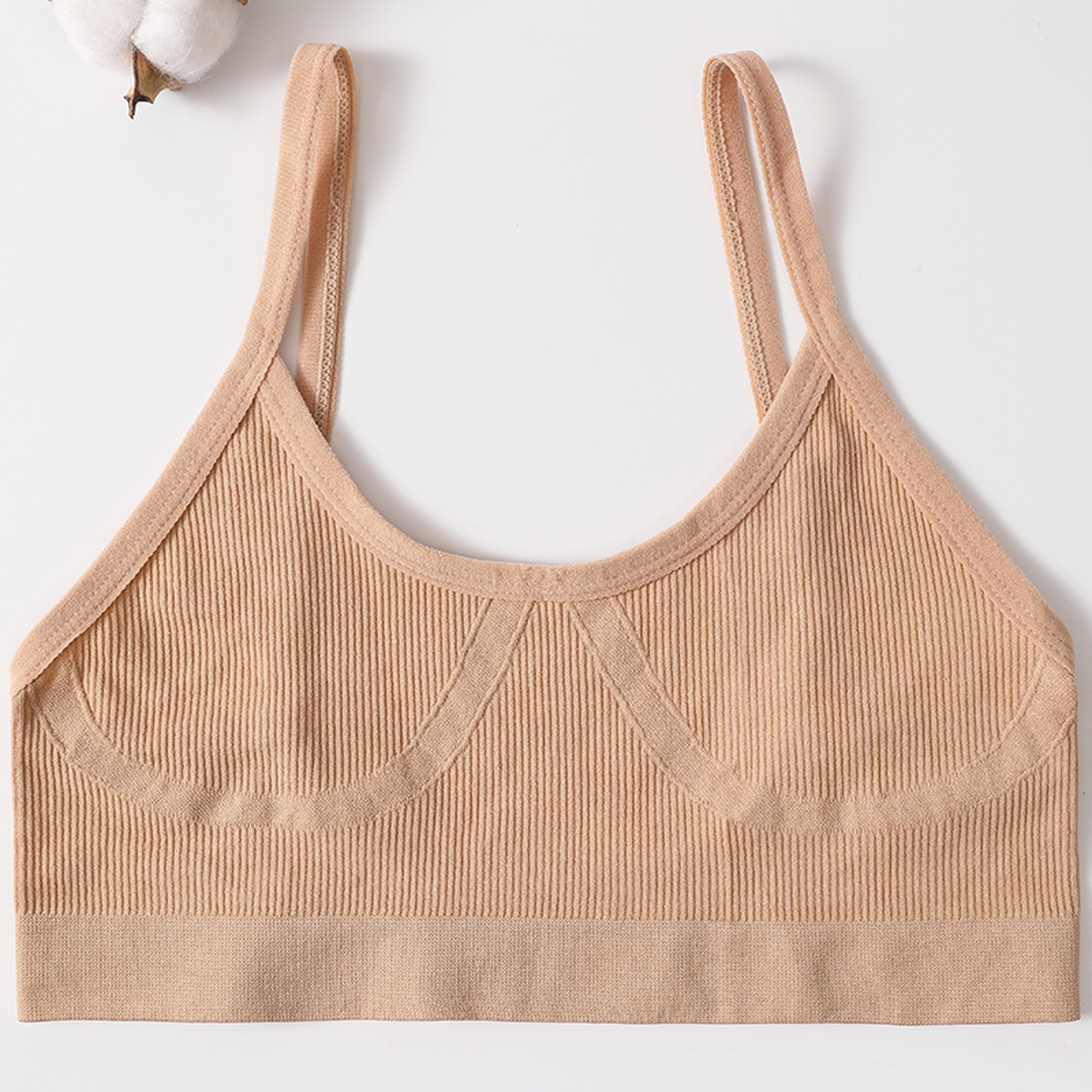 Womens Seamless Ribbed Wireless Bralette with U Back Design – view 8