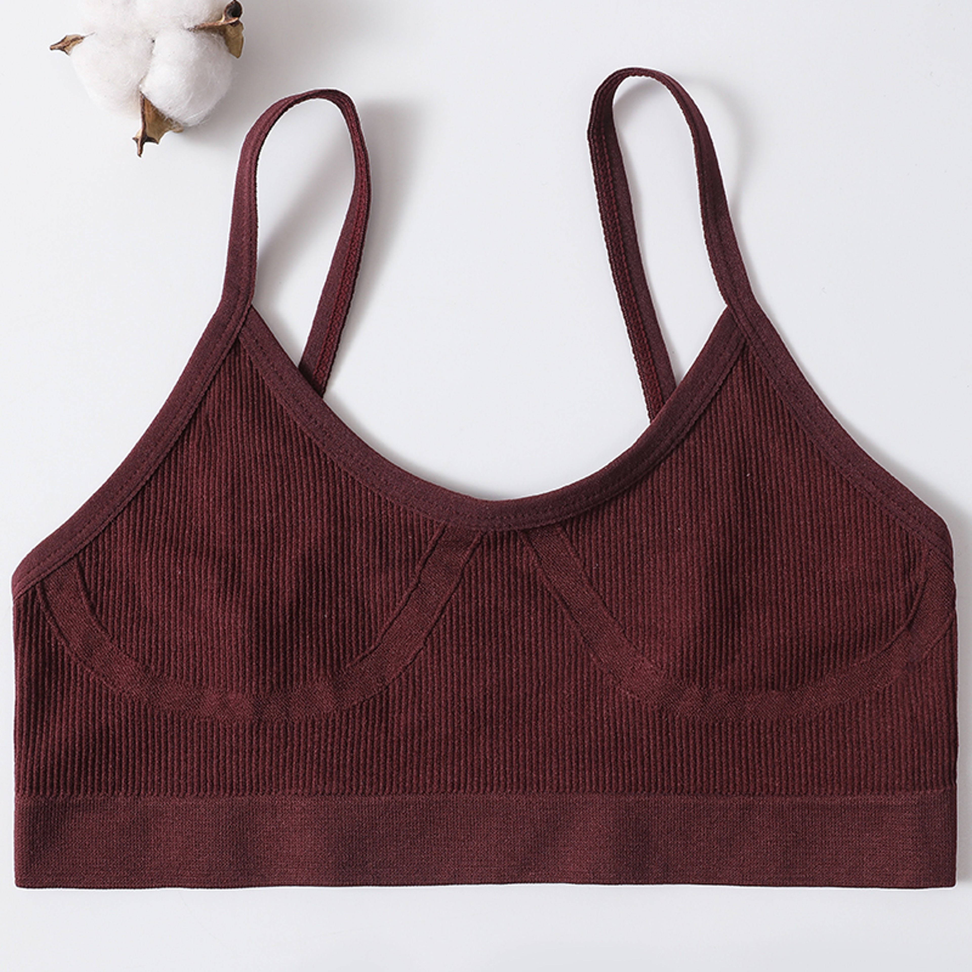 Womens Seamless Ribbed Wireless Bralette with U Back Design – view 15