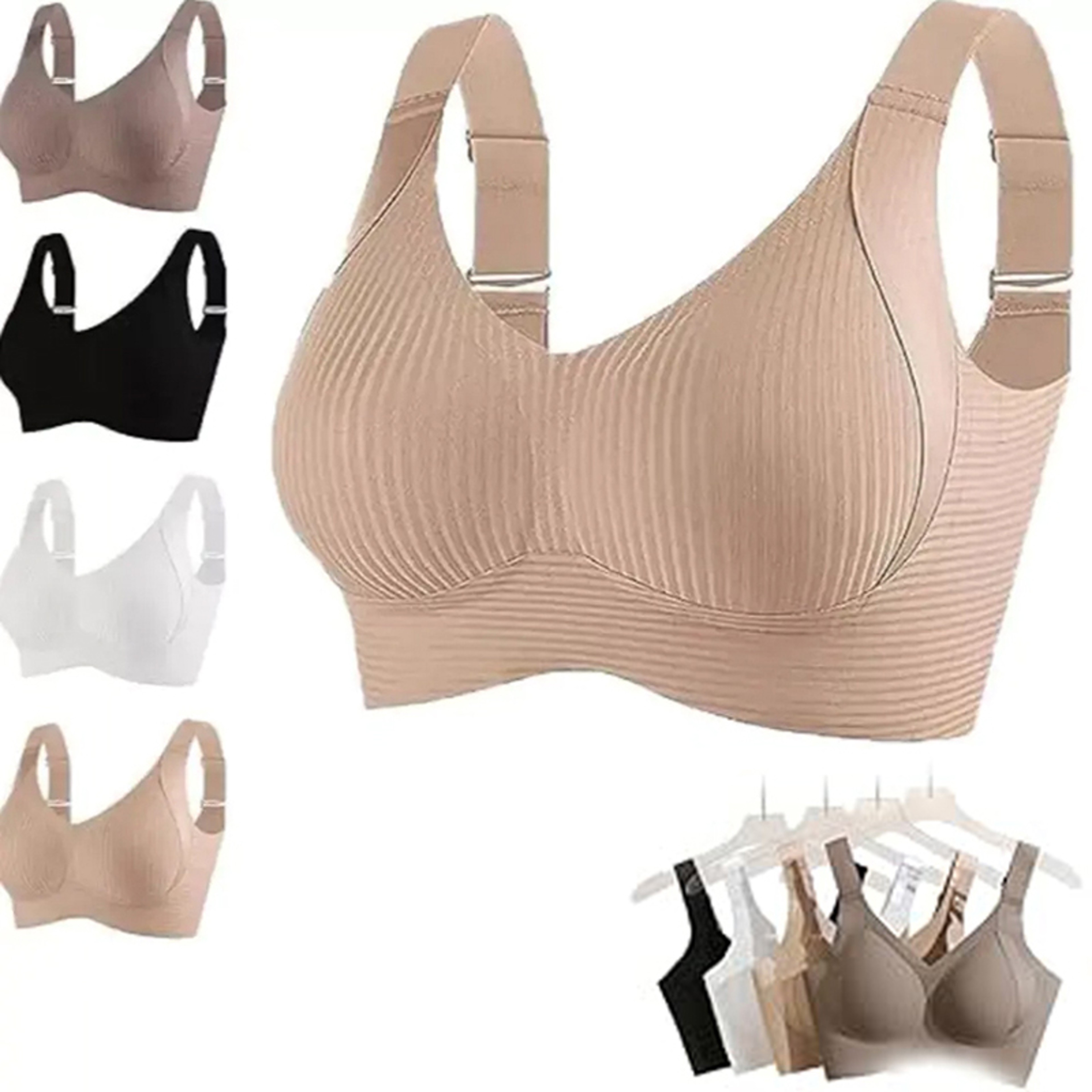 Womens Seamless Wire Free Full Coverage Bra with Soft Support – view 1