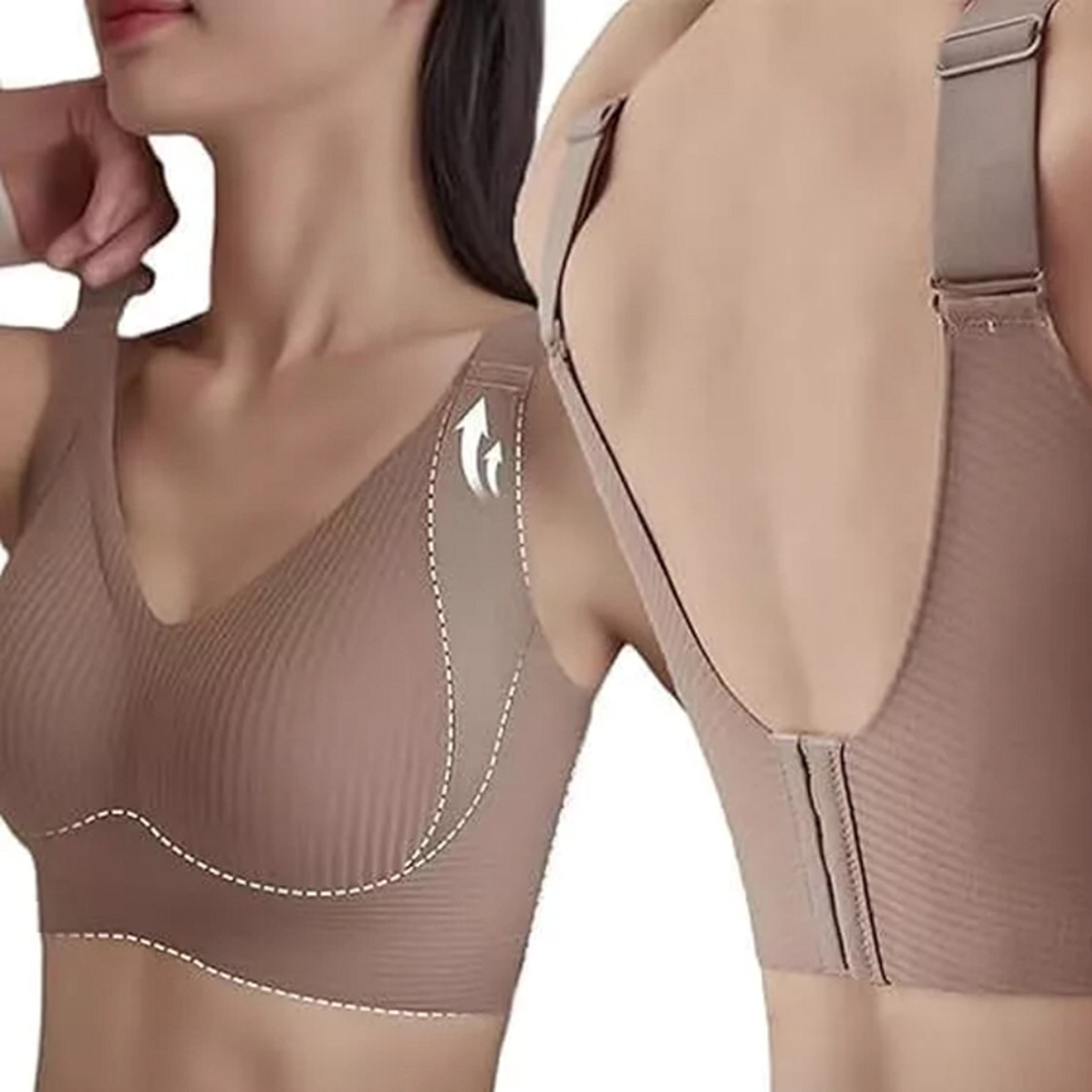 Womens Seamless Wire Free Full Coverage Bra with Soft Support – view 3