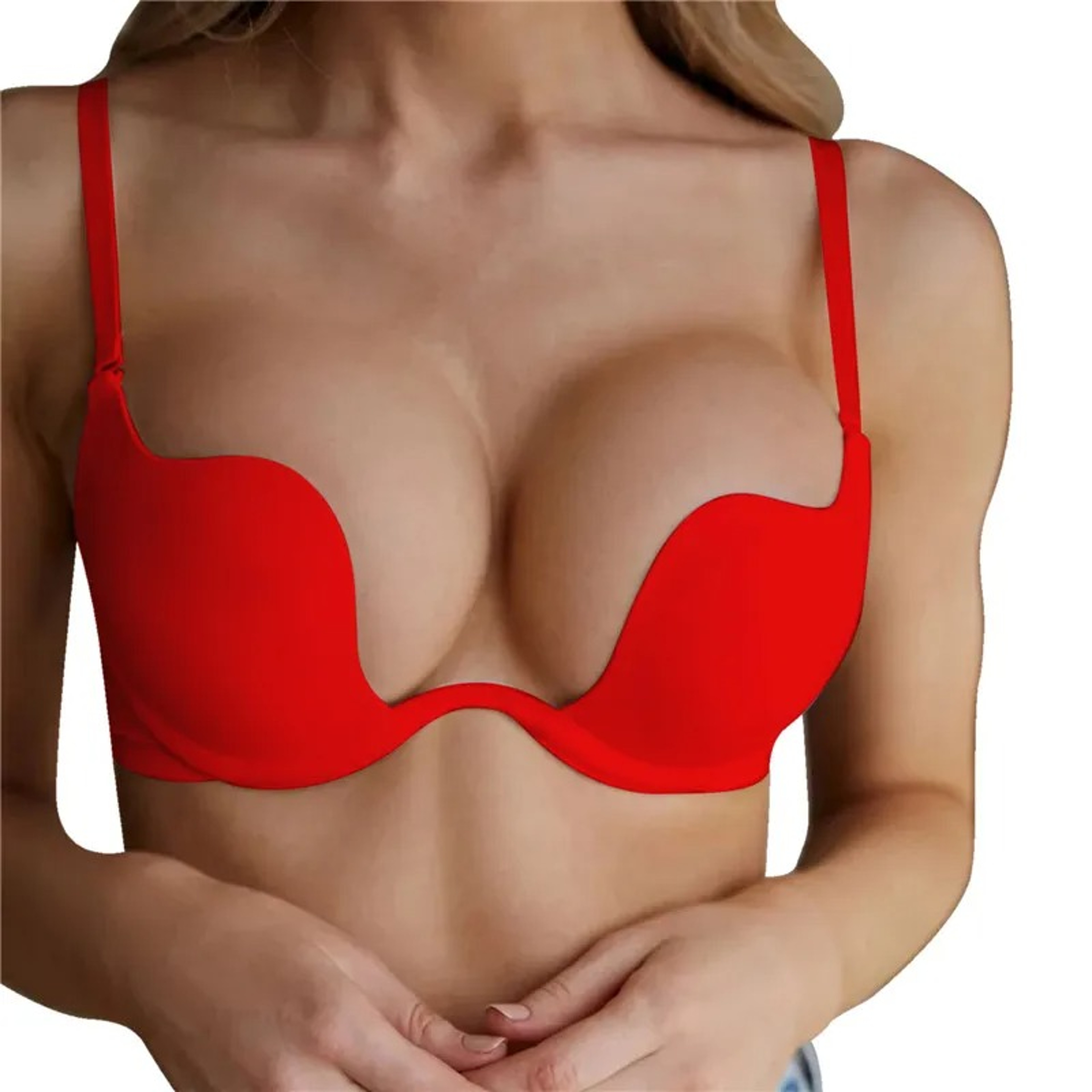 Womens Backless Push Up Bra With Deep V Neckline And Breathable Knit Fabric 10