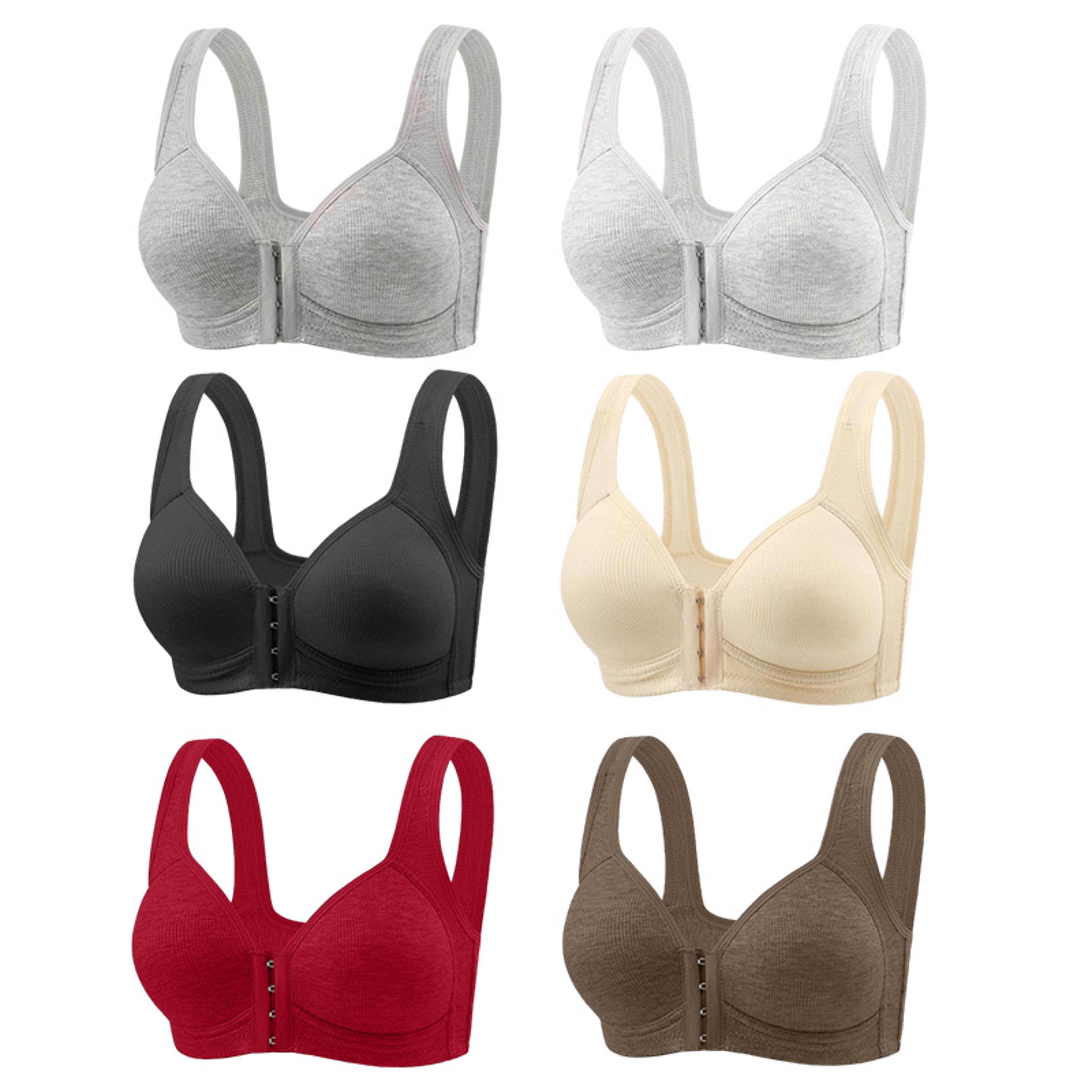 Wire Free Front Closure Bra For Women Seamless Full Coverage Push Up Design 1