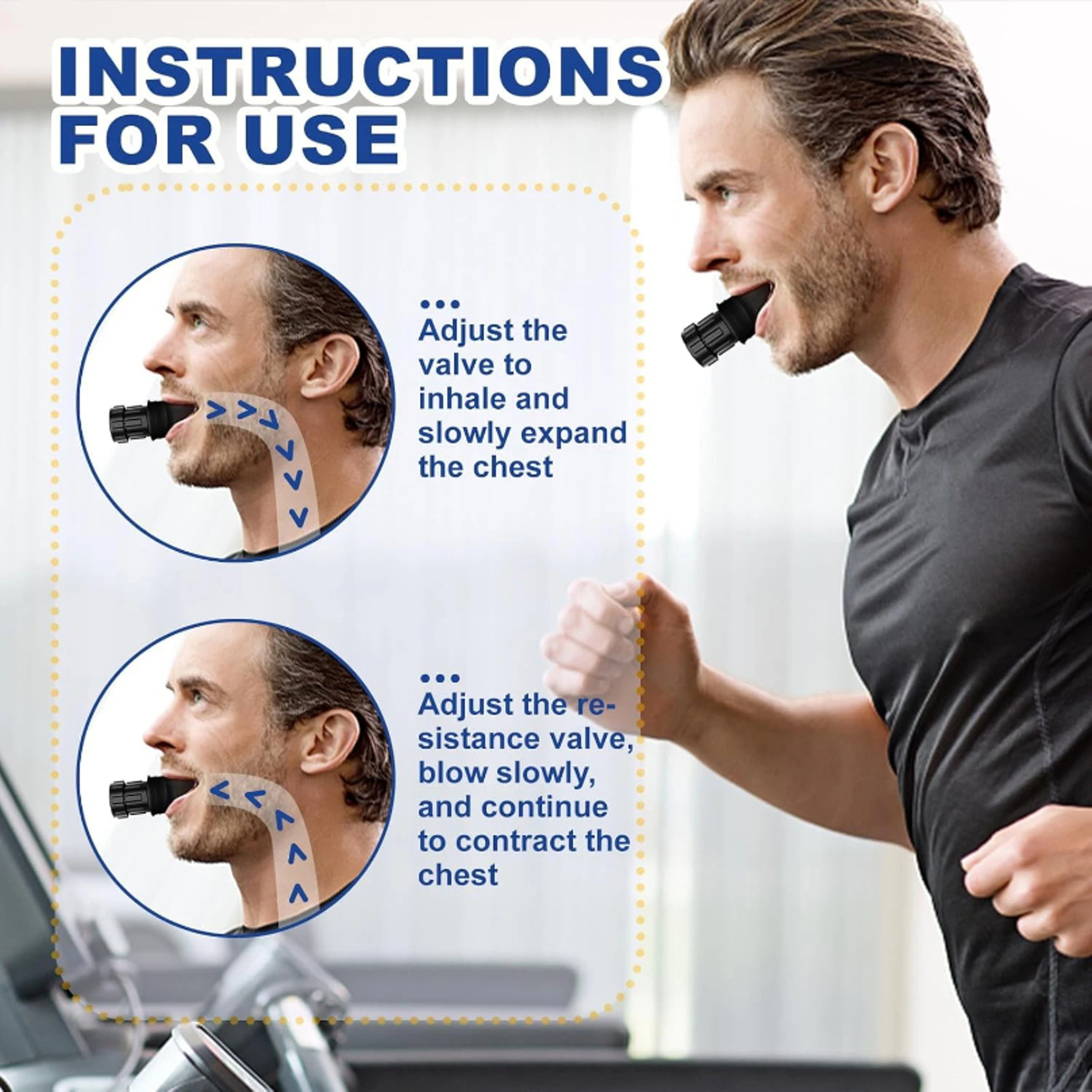 Adjustable Breathing Trainer Lung Exerciser for Respiratory Fitness – view 2