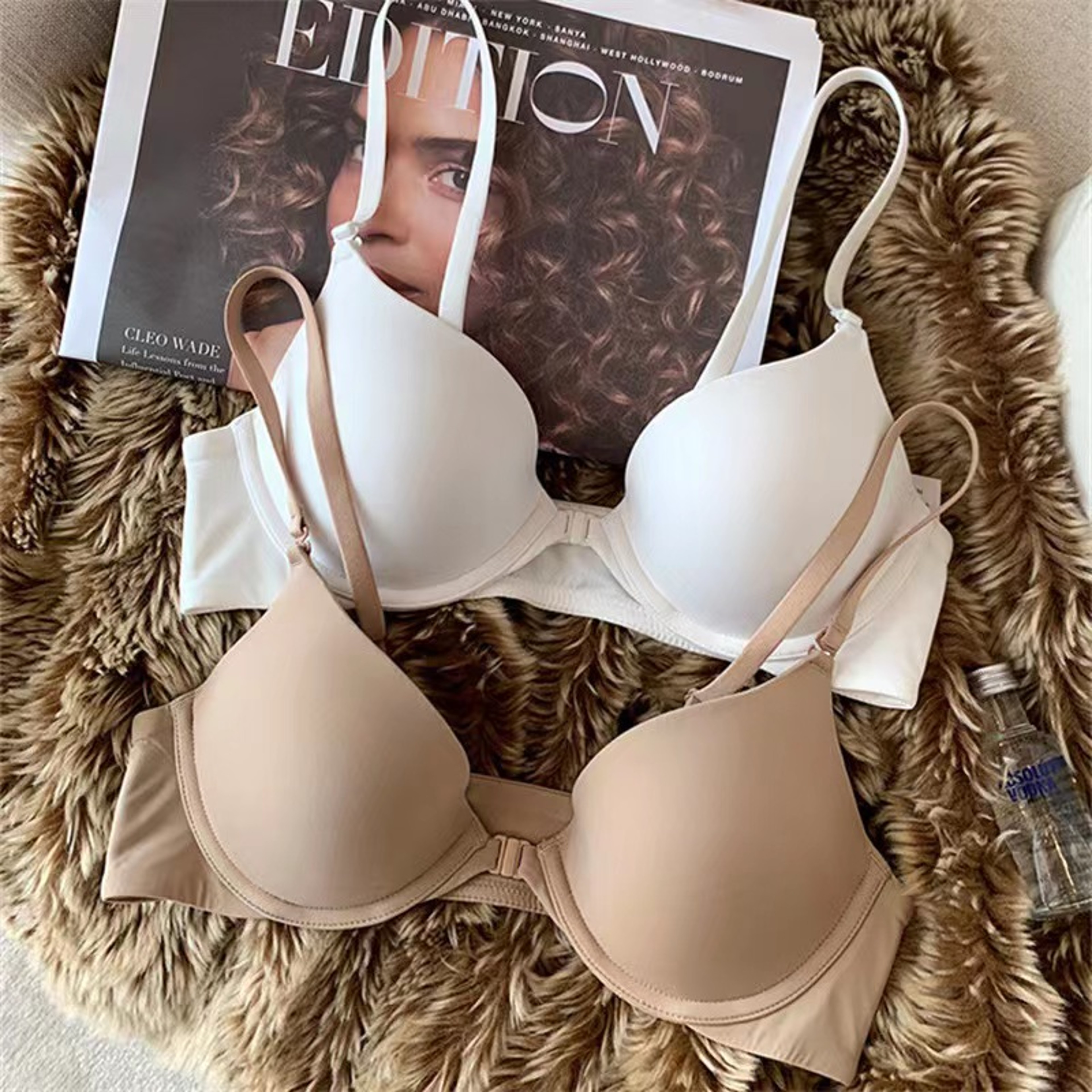 Womens Push Up Bra With Front Closure And Adjustable Straps 0
