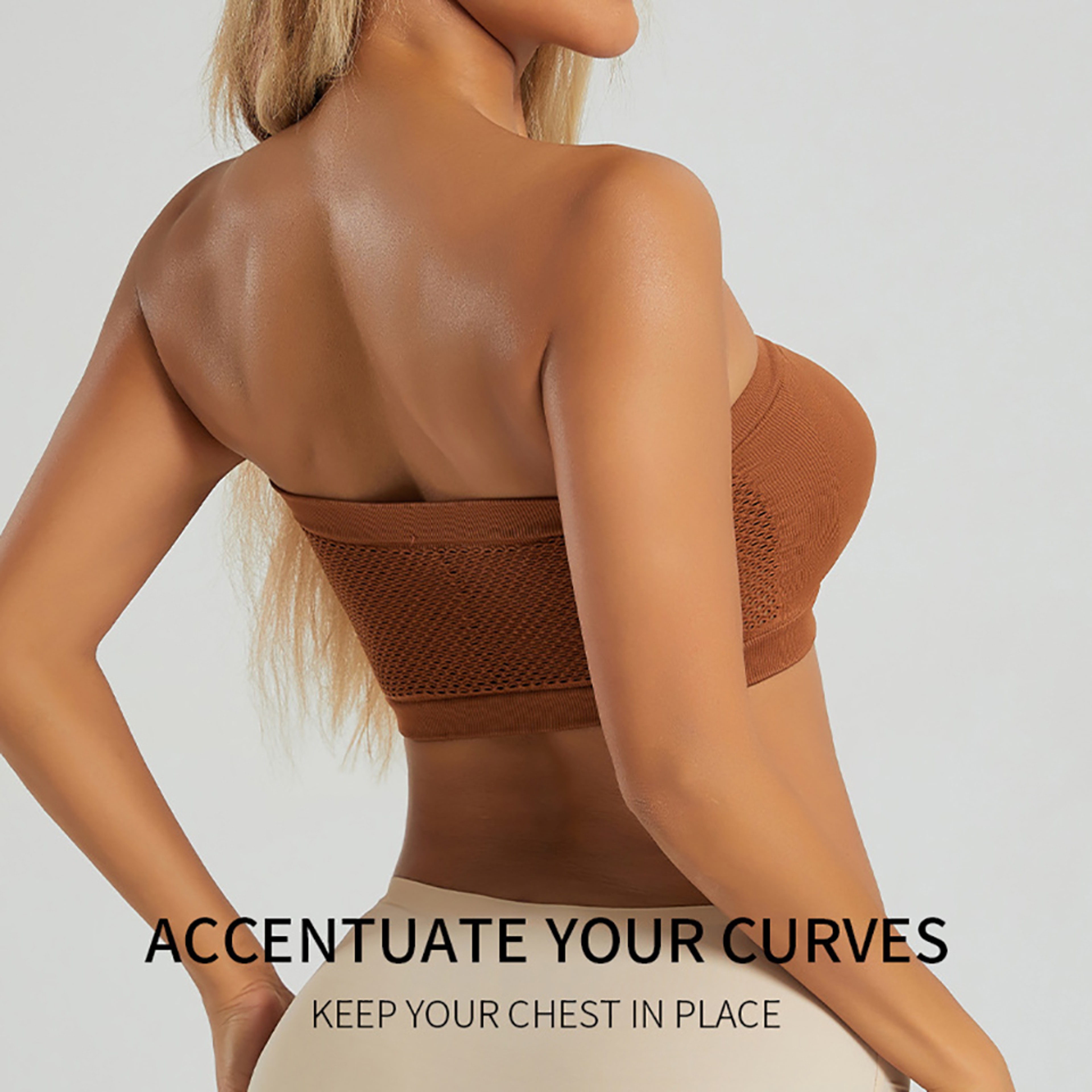 Womens Plus Size Strapless Bandeau Bra Seamless Wireless Front Closure Bralette 1