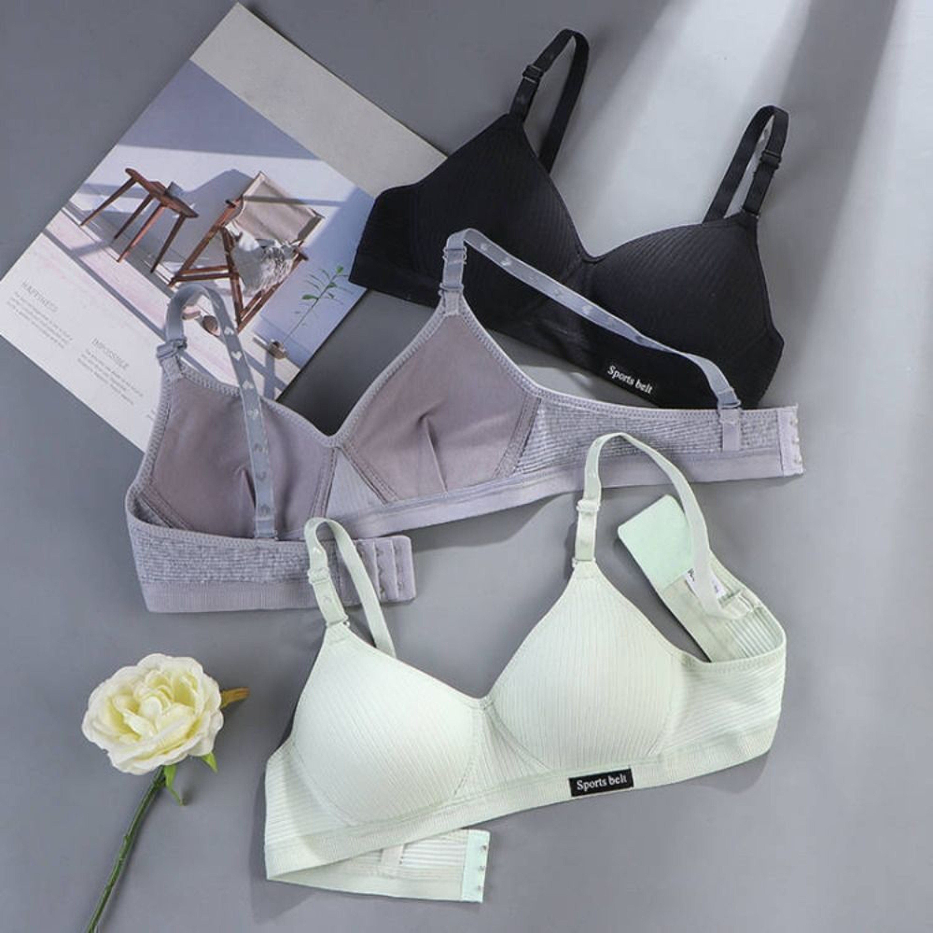 Womens Cotton Wire Free Seamless Bra with Adjustable Straps and Full Cup Coverage – view 2