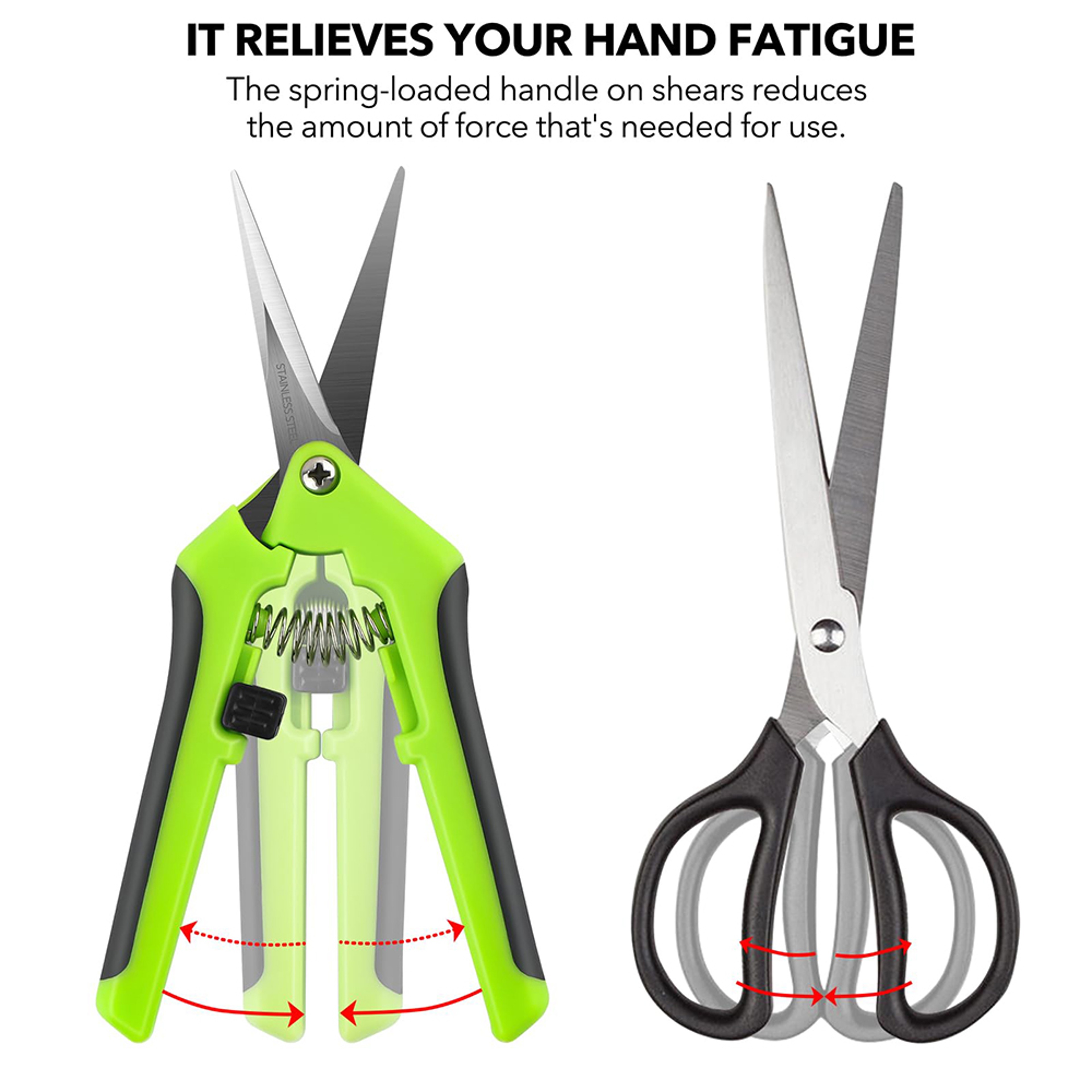 Garden Pruning Shears Set with Stainless Steel Blades and Non Slip Ergonomic Handles – view 3