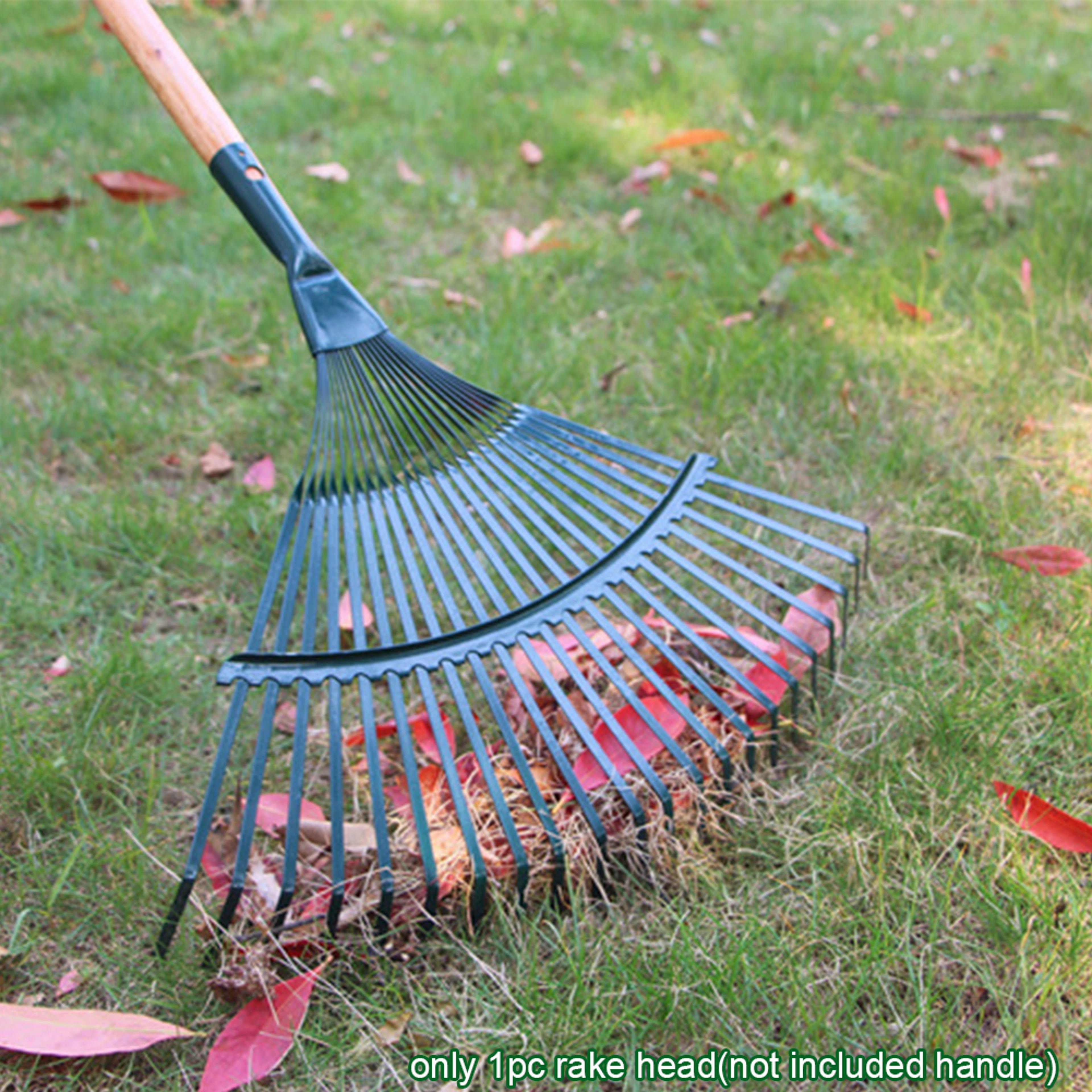 Twentytwo Tooth Garden Leaf Rake With Durable Iron Head For Lawn And Yard Cleanup 1
