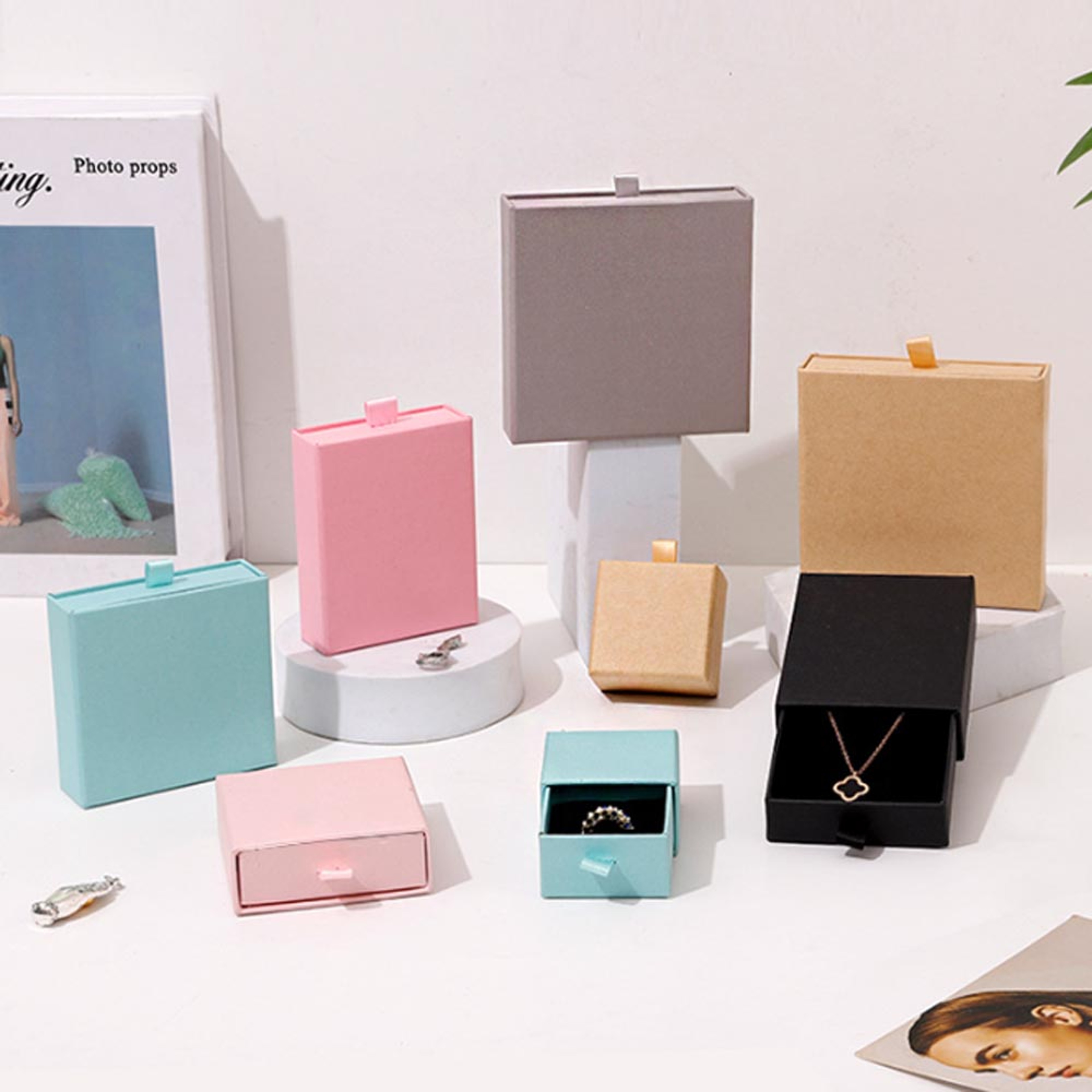 Ten Piece Paper Jewelry Gift Boxes for Rings Earrings Necklaces and Bracelets – view 1