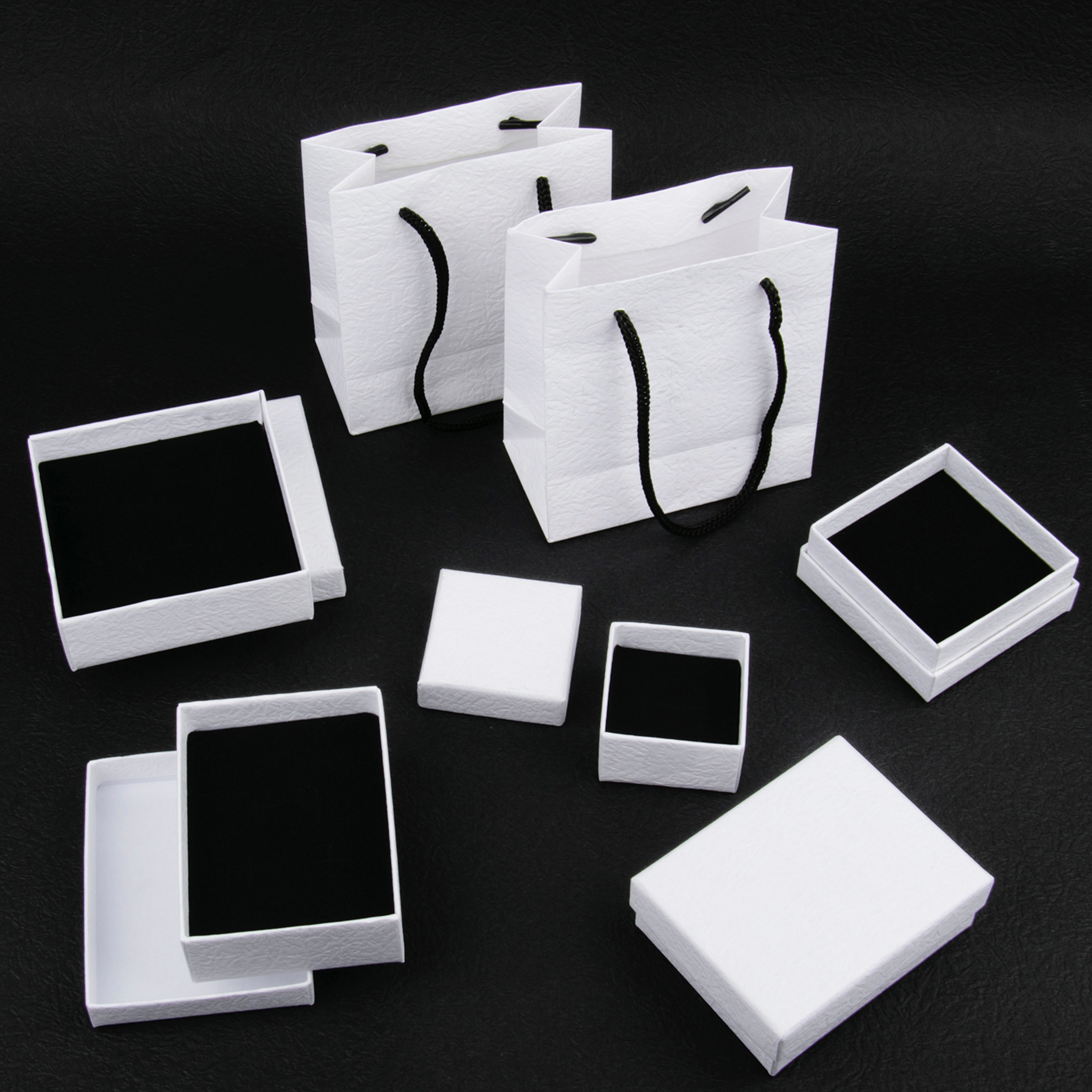 White Kraft Paper Jewelry Gift Box for Rings Earrings Necklaces and Bracelets – view 1