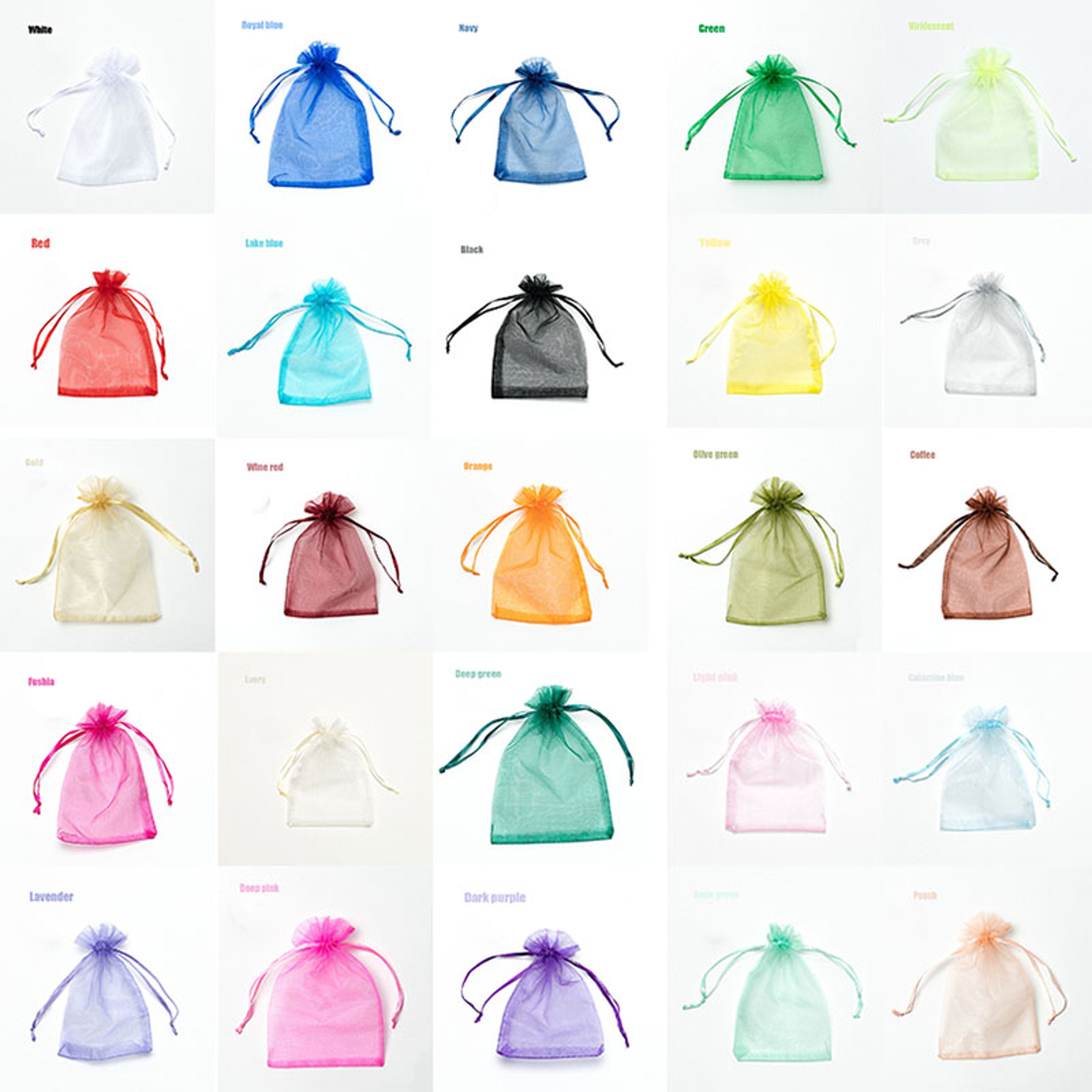 OneHundred Pack Organza Drawstring Gift Bags for Jewelry Packaging and Party Favors – view 1
