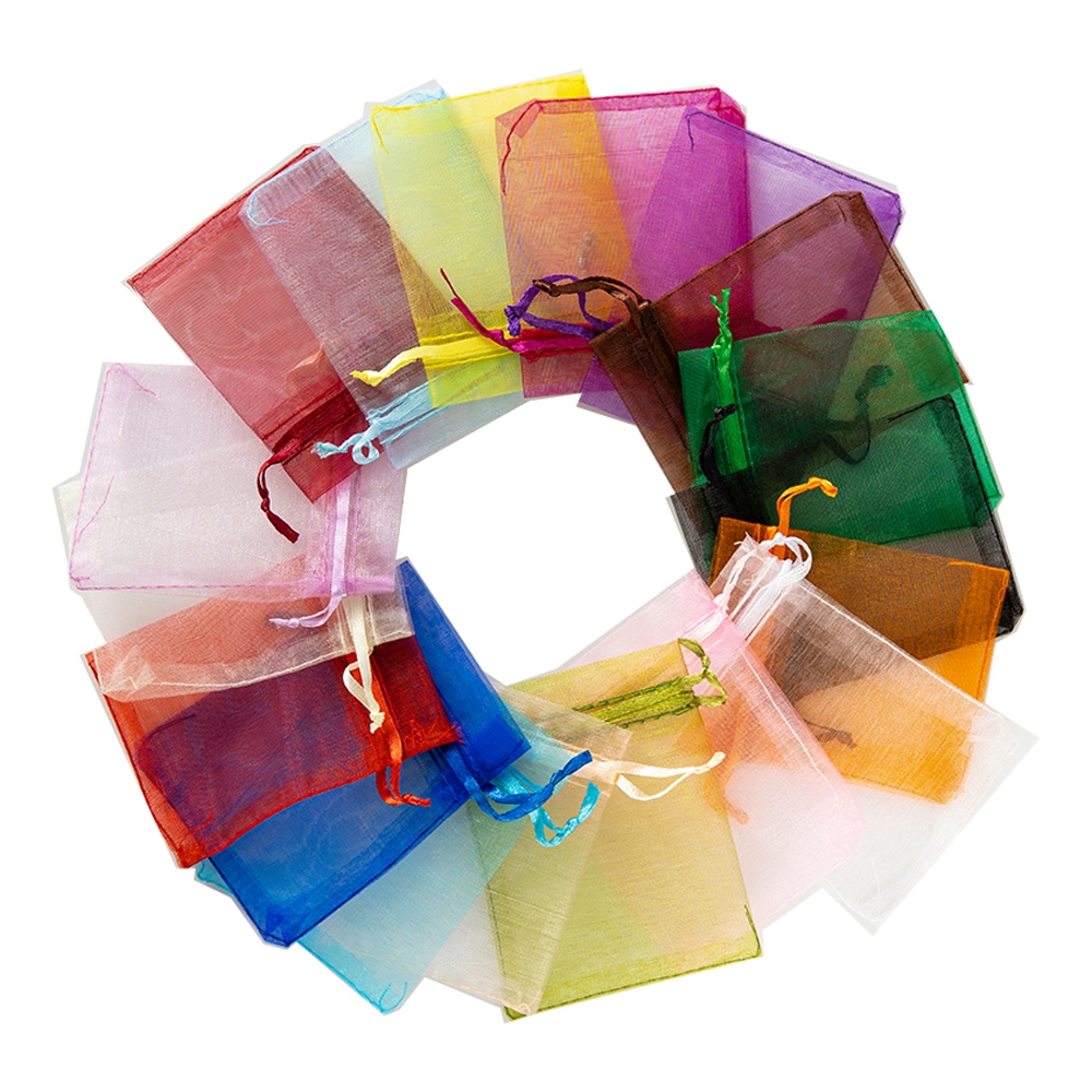 Fifty Pack Organza Drawstring Gift Bags for Jewelry Wedding Favors and Small Business Packaging – view 8